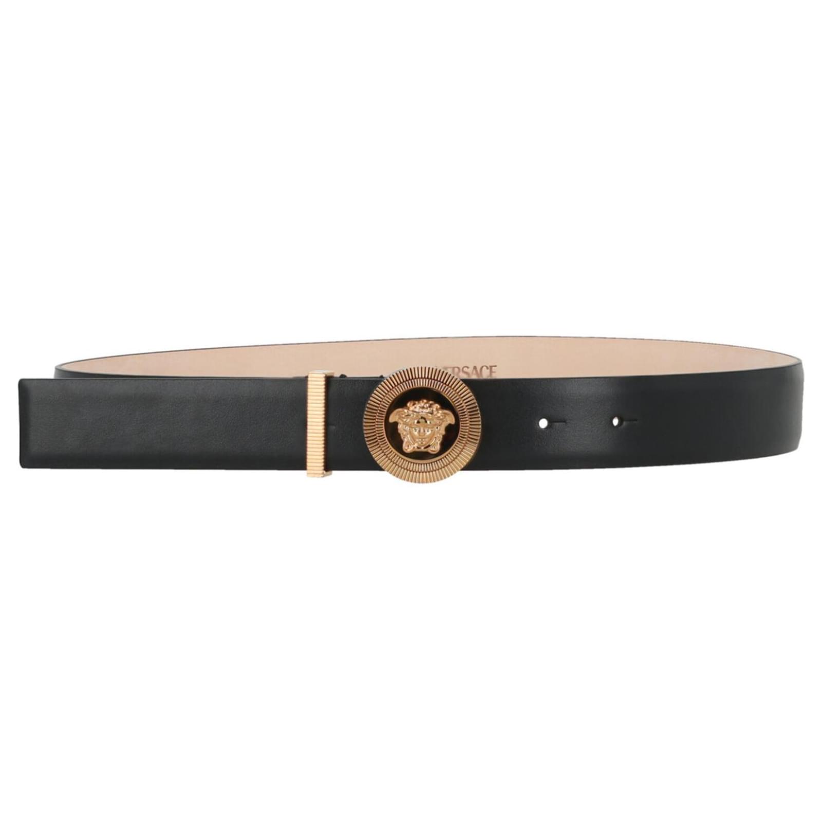 La Medusa Leather Belt in Black - Versace