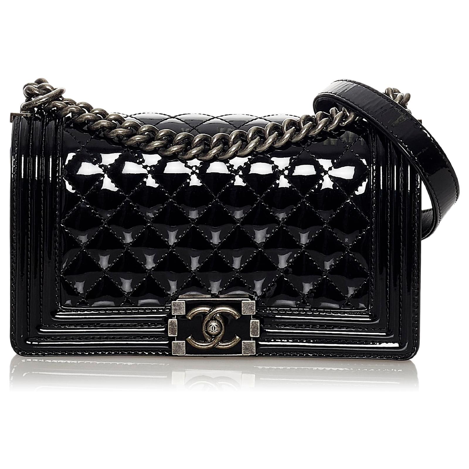 Chanel Black Boy Patent Leather Crossbody Bag ref.586891 - Joli Closet