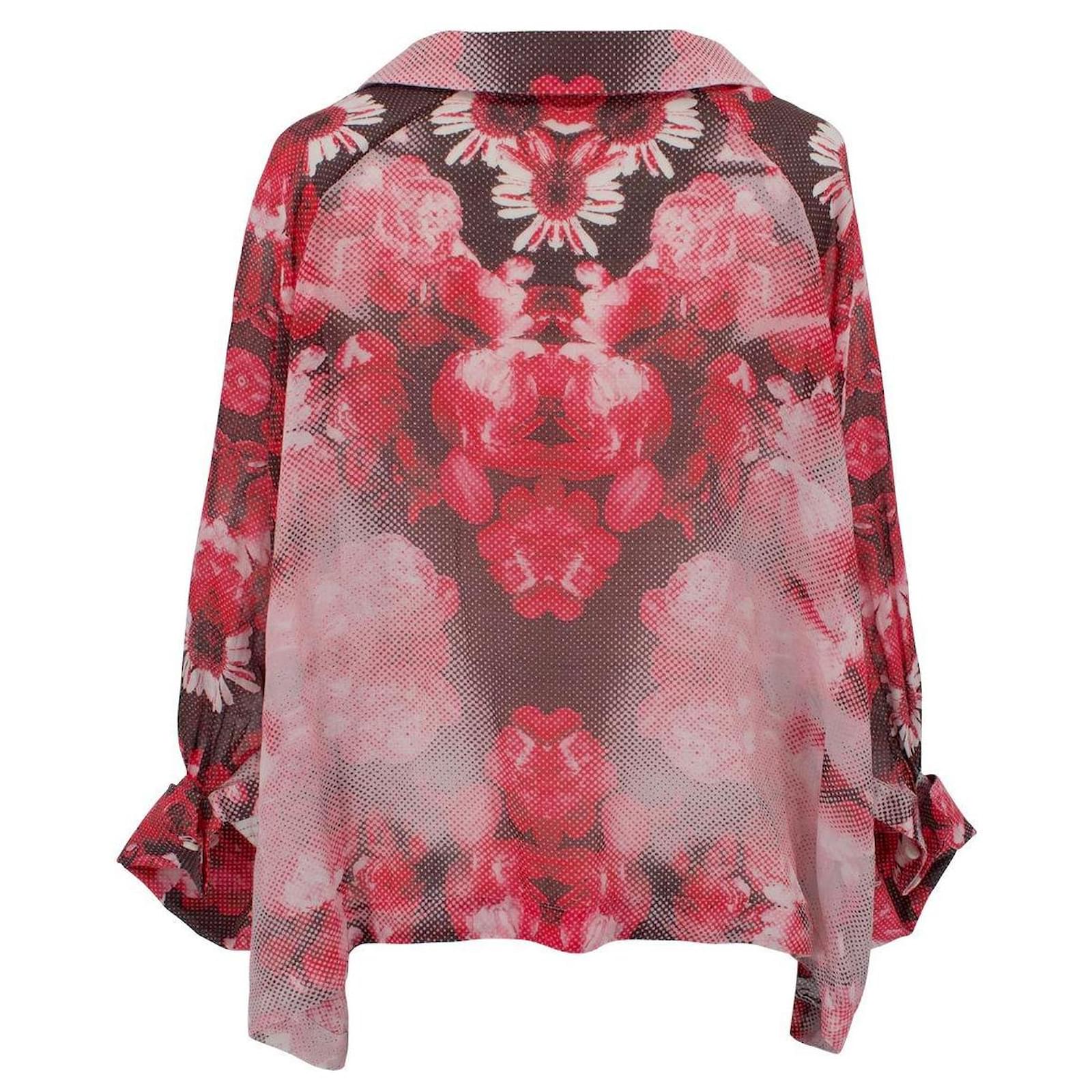 John Richmond shirt in red rose print