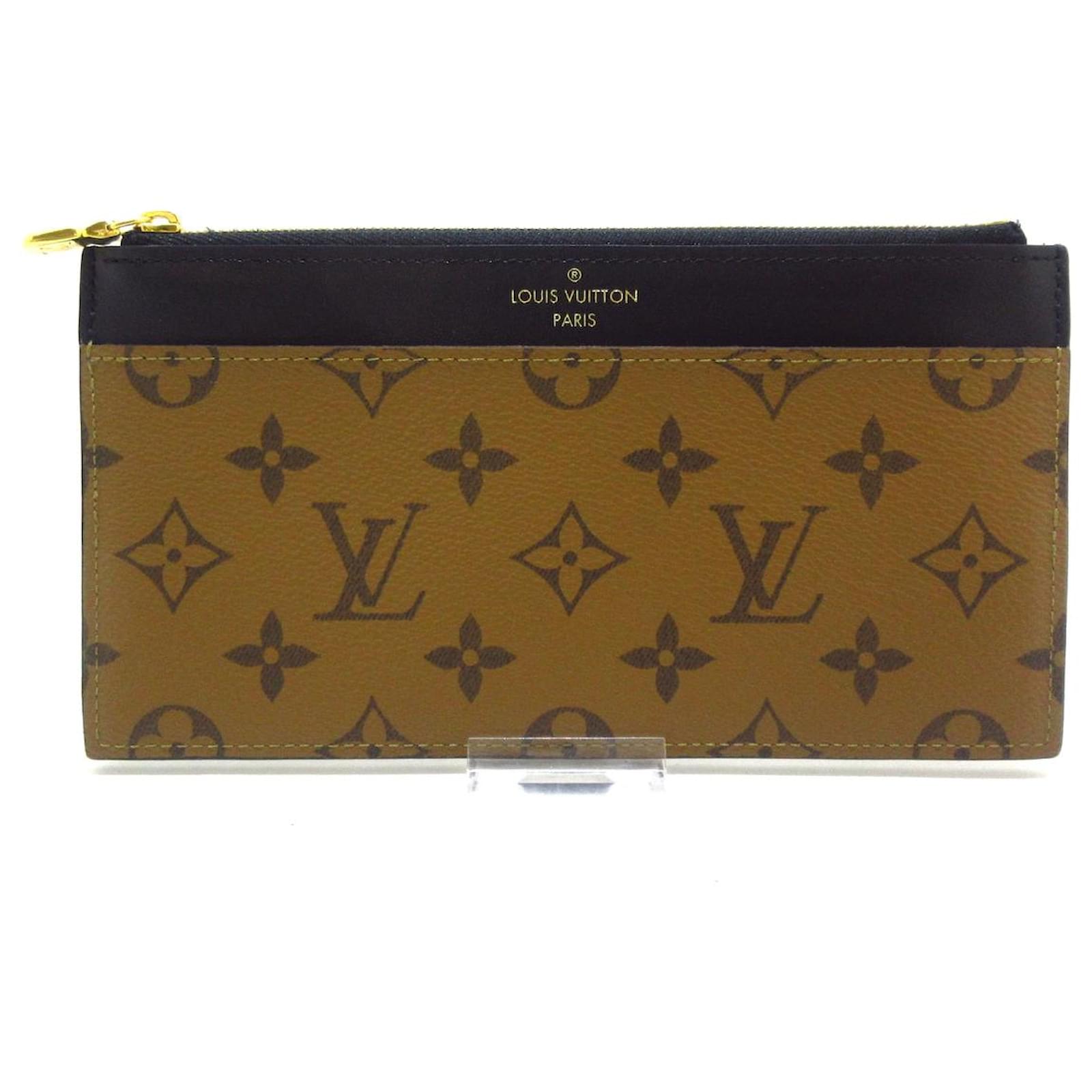 Louis Vuitton Porte-monnaie slim Brown Cloth ref.588401 - Joli Closet