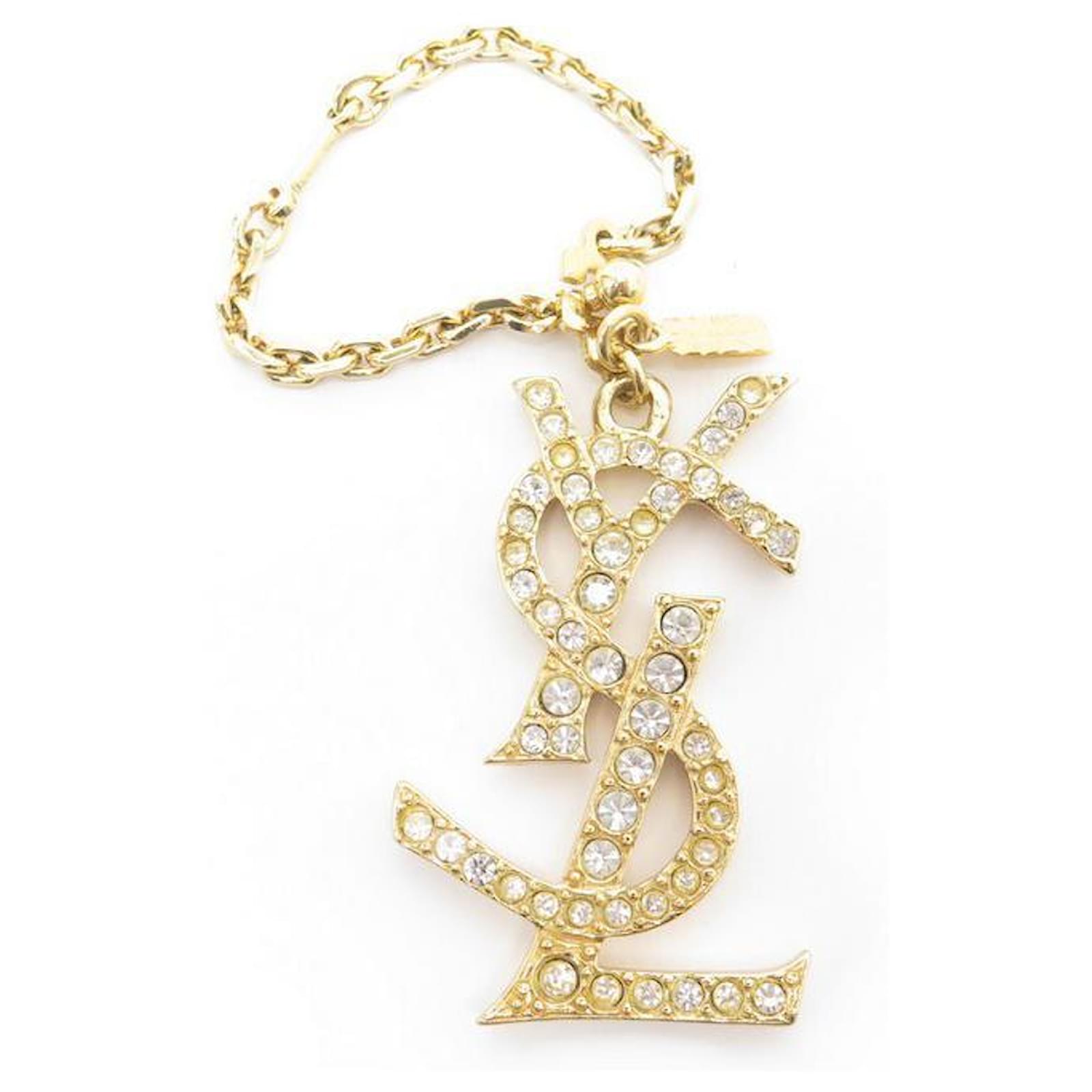 Ysl Gold Logo Pendant Necklace