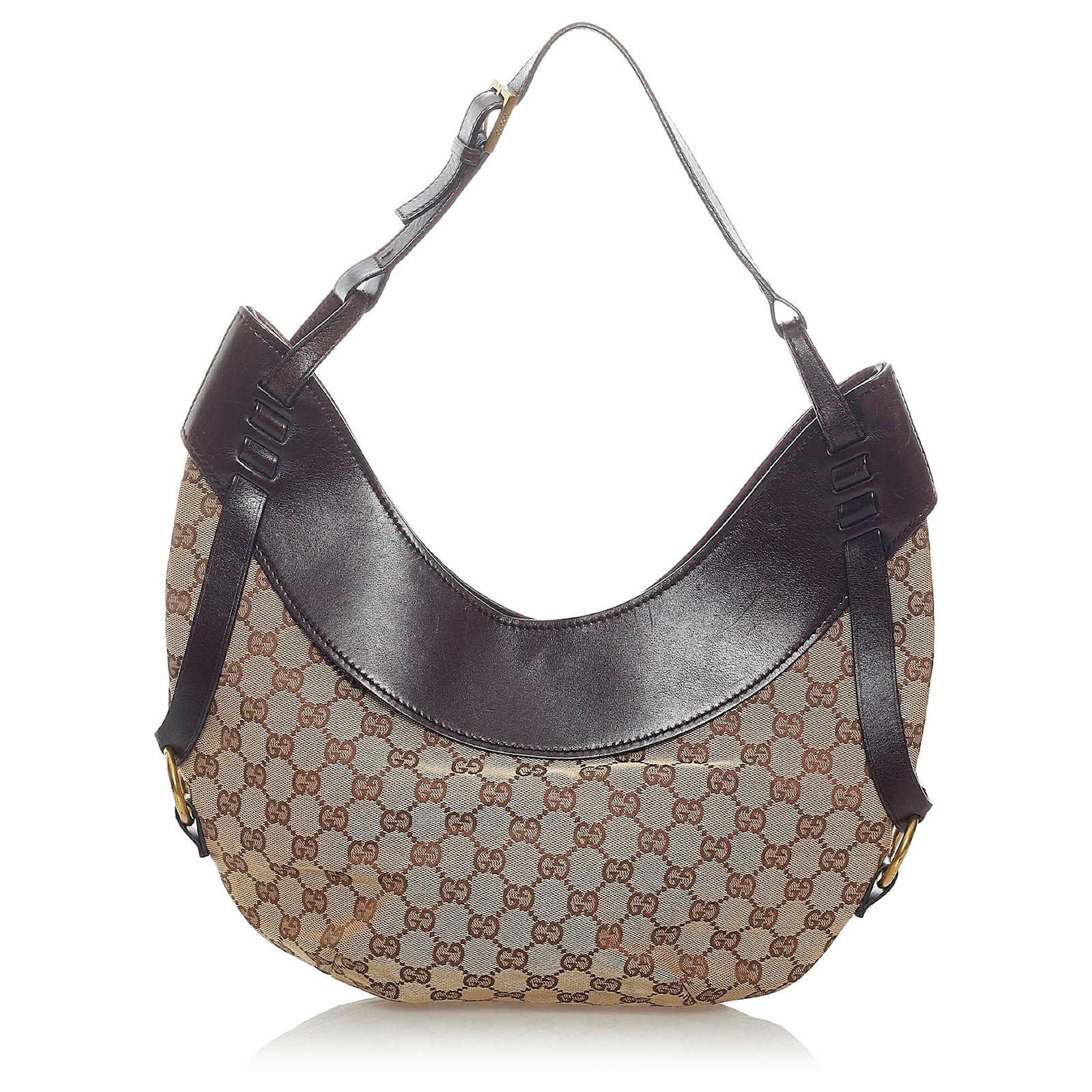 New Gucci Brown GG Canvas Hobo Bag