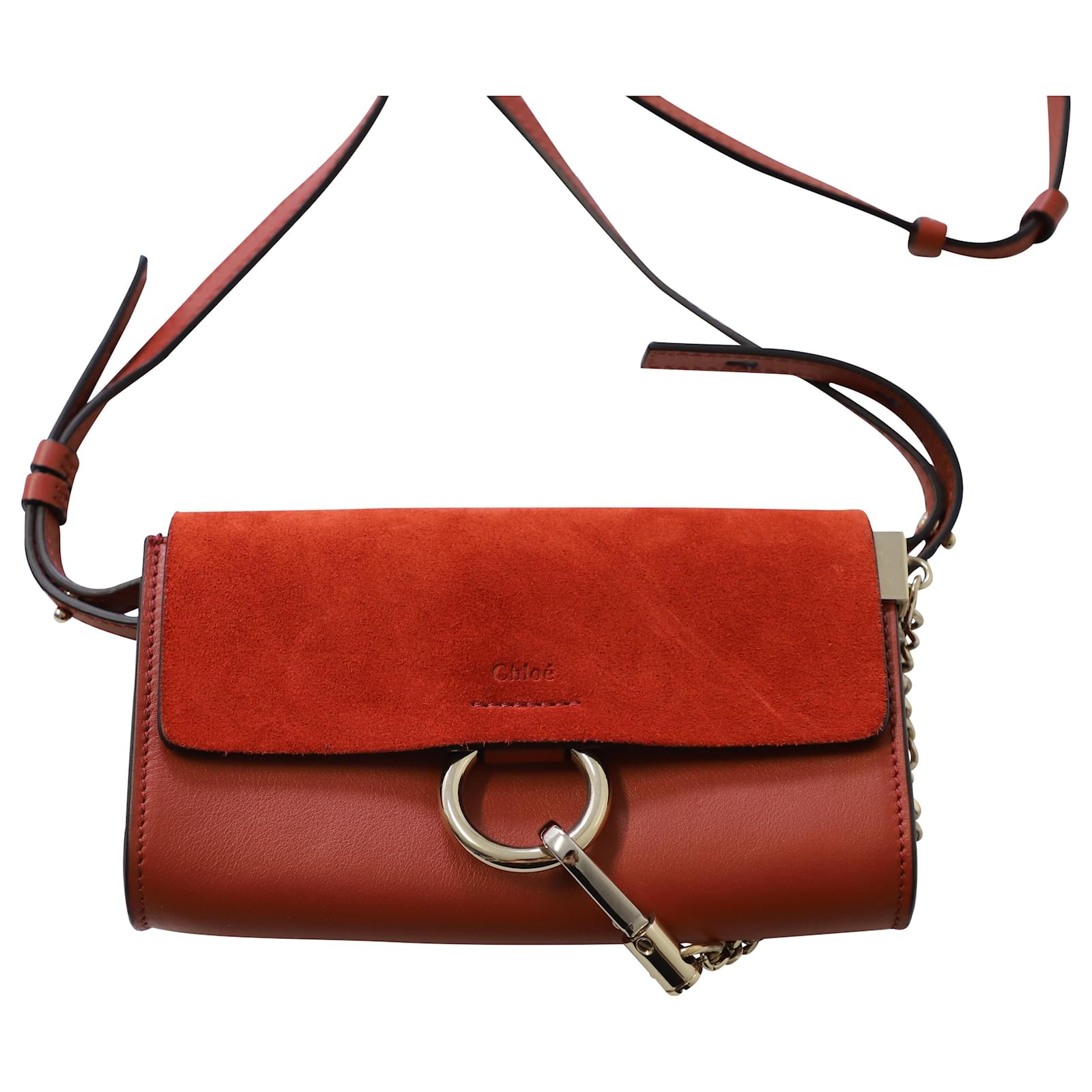 Chloé Chloe Faye Small Shoulder Bag in Red Leather ref.590516 - Joli Closet
