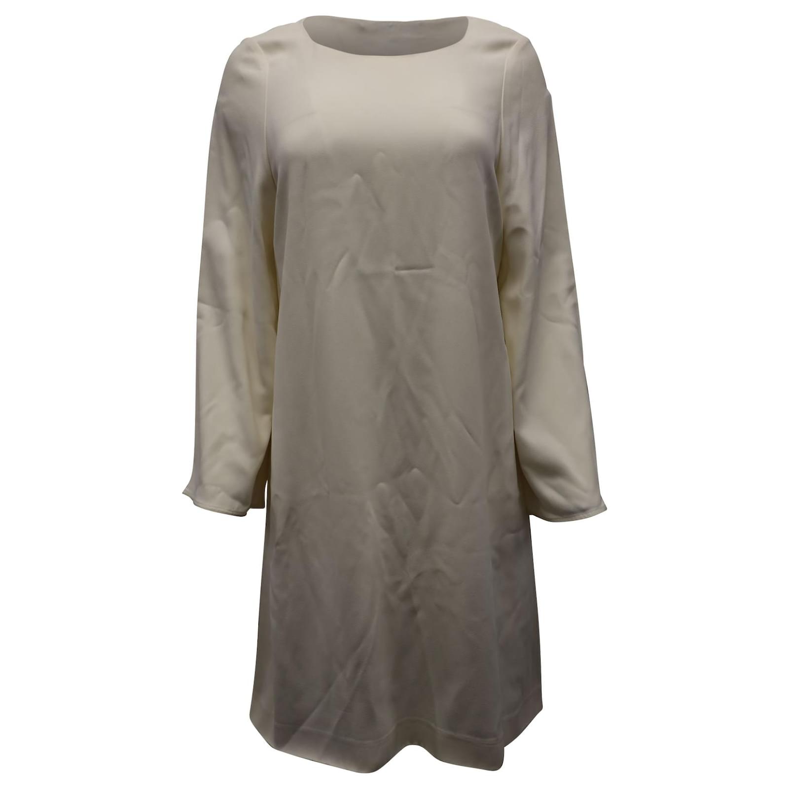 Helmut Lang Long Sleeve Shift Dress in Ivory Viscose White Cream Cellulose  fibre ref.590635 - Joli Closet