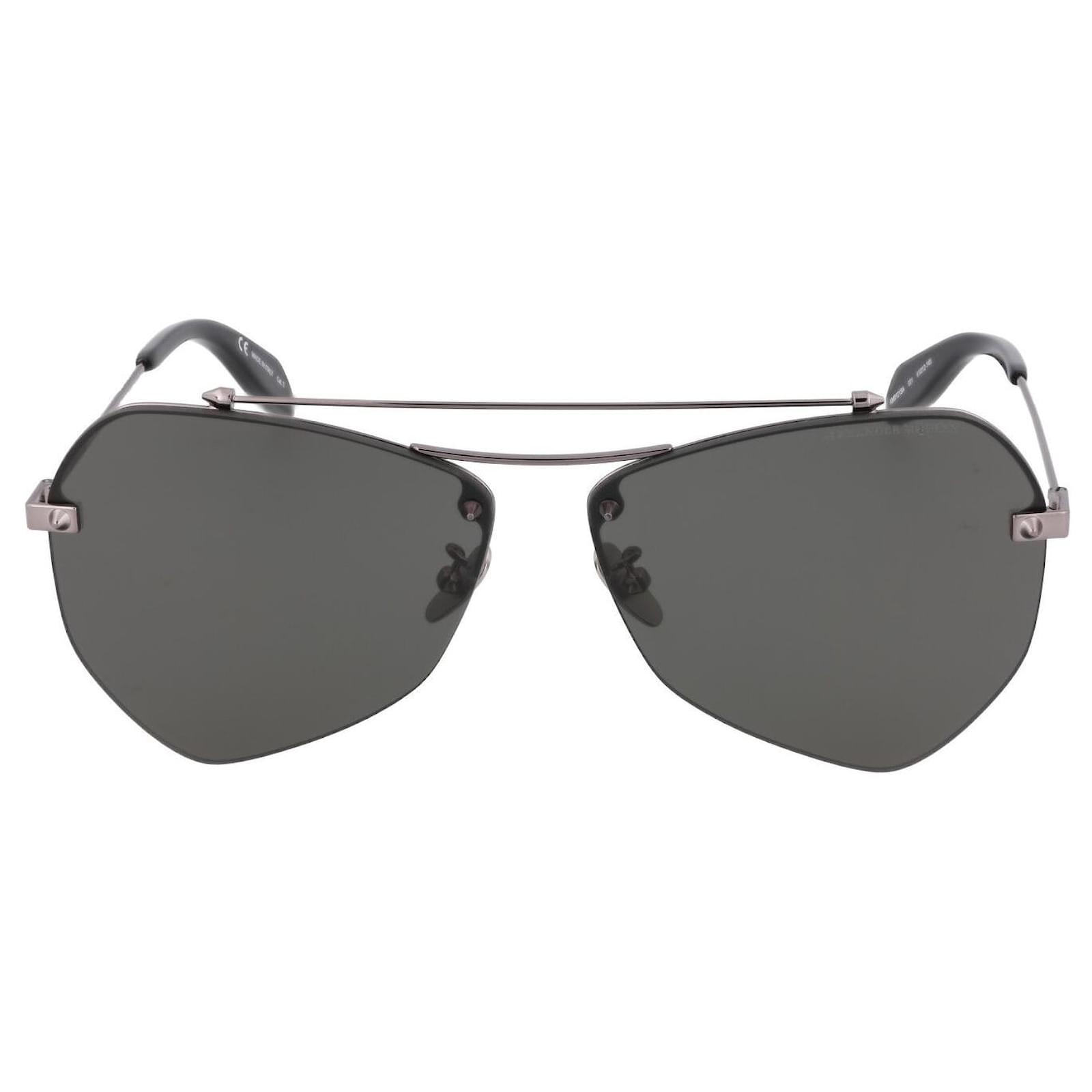 alexander mcqueen black aviator sunglasses