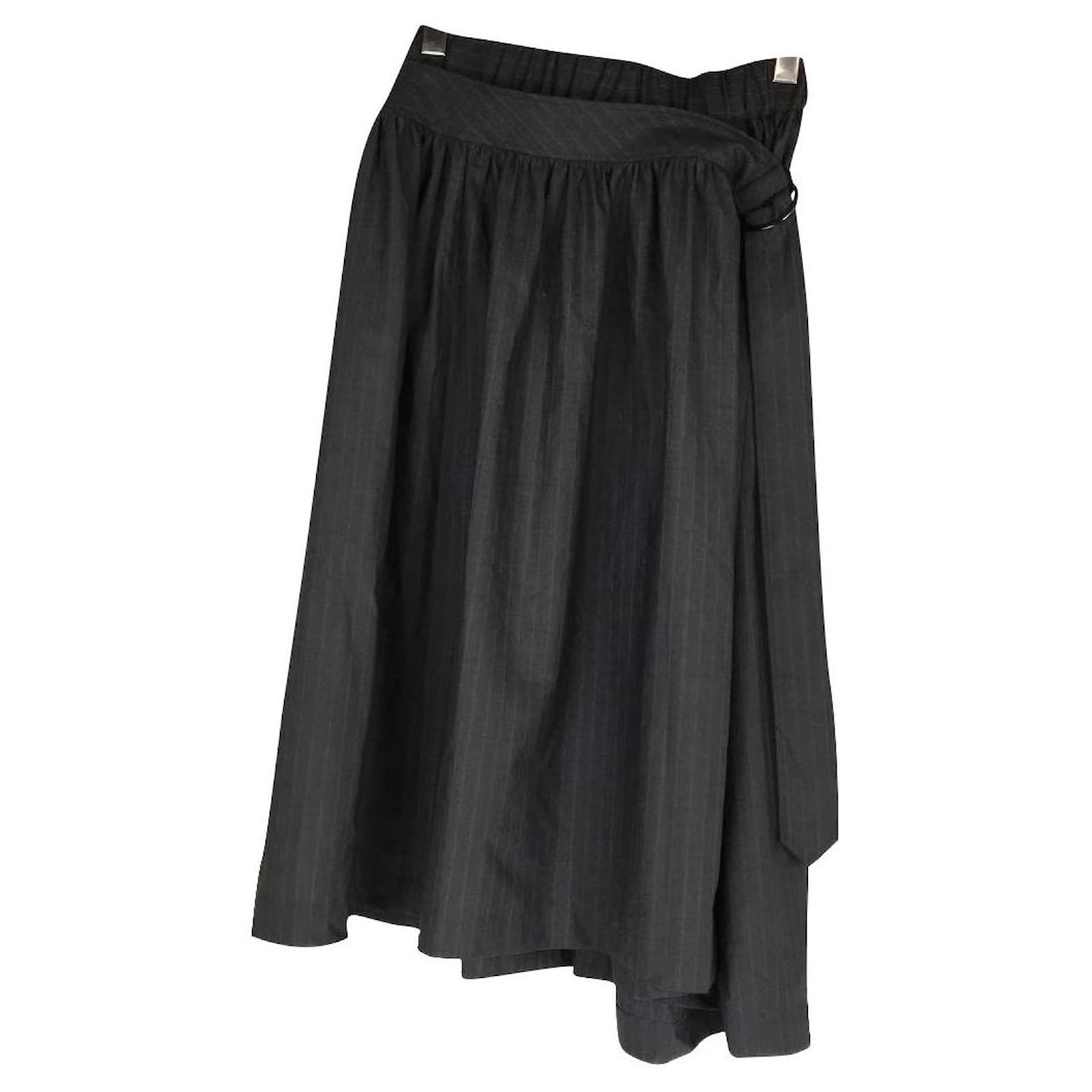 JUNYA WATANABE COMME des GARCONS Skirt/S/Wool/Gray/Pencil stripe