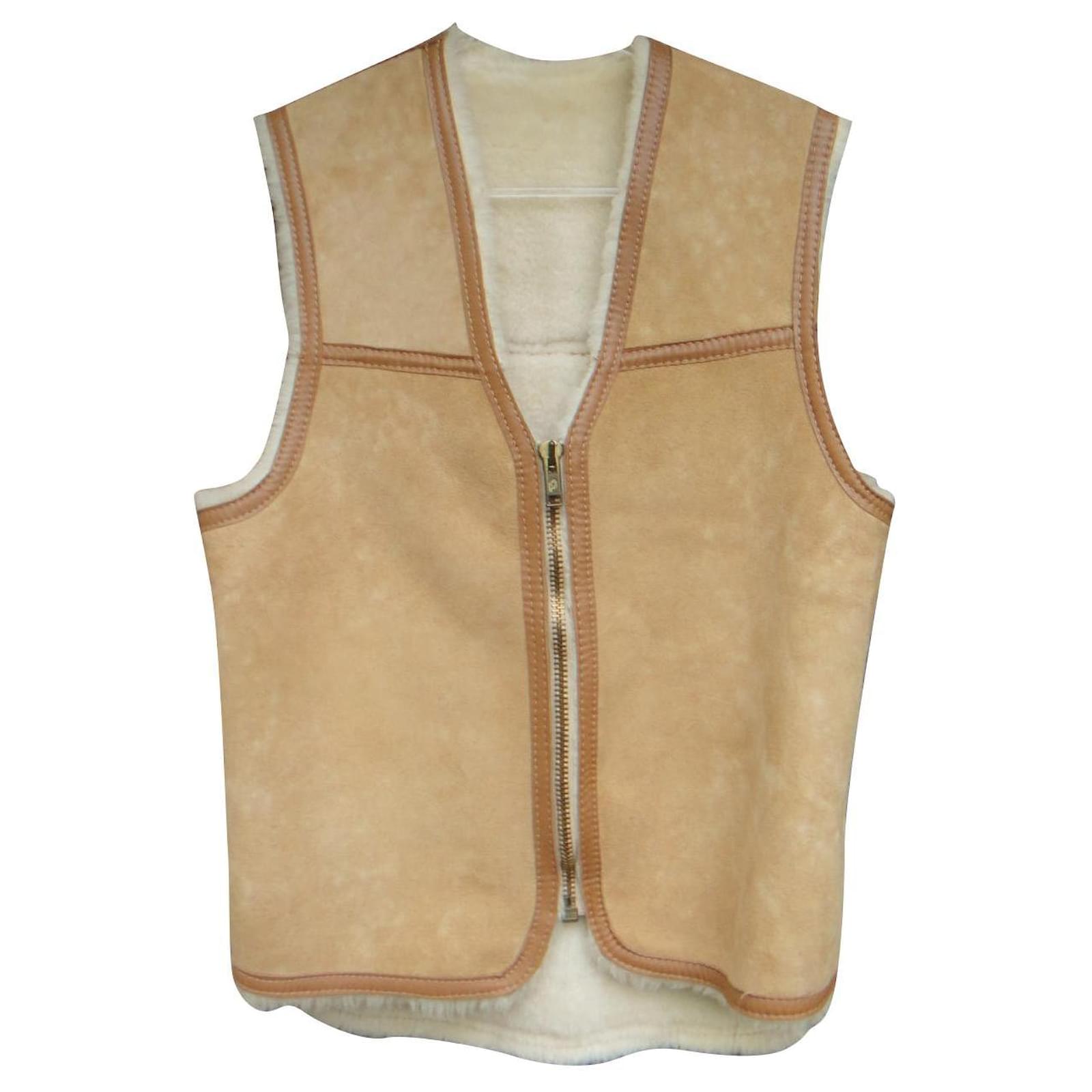 Sheepskin waistcoat on sale