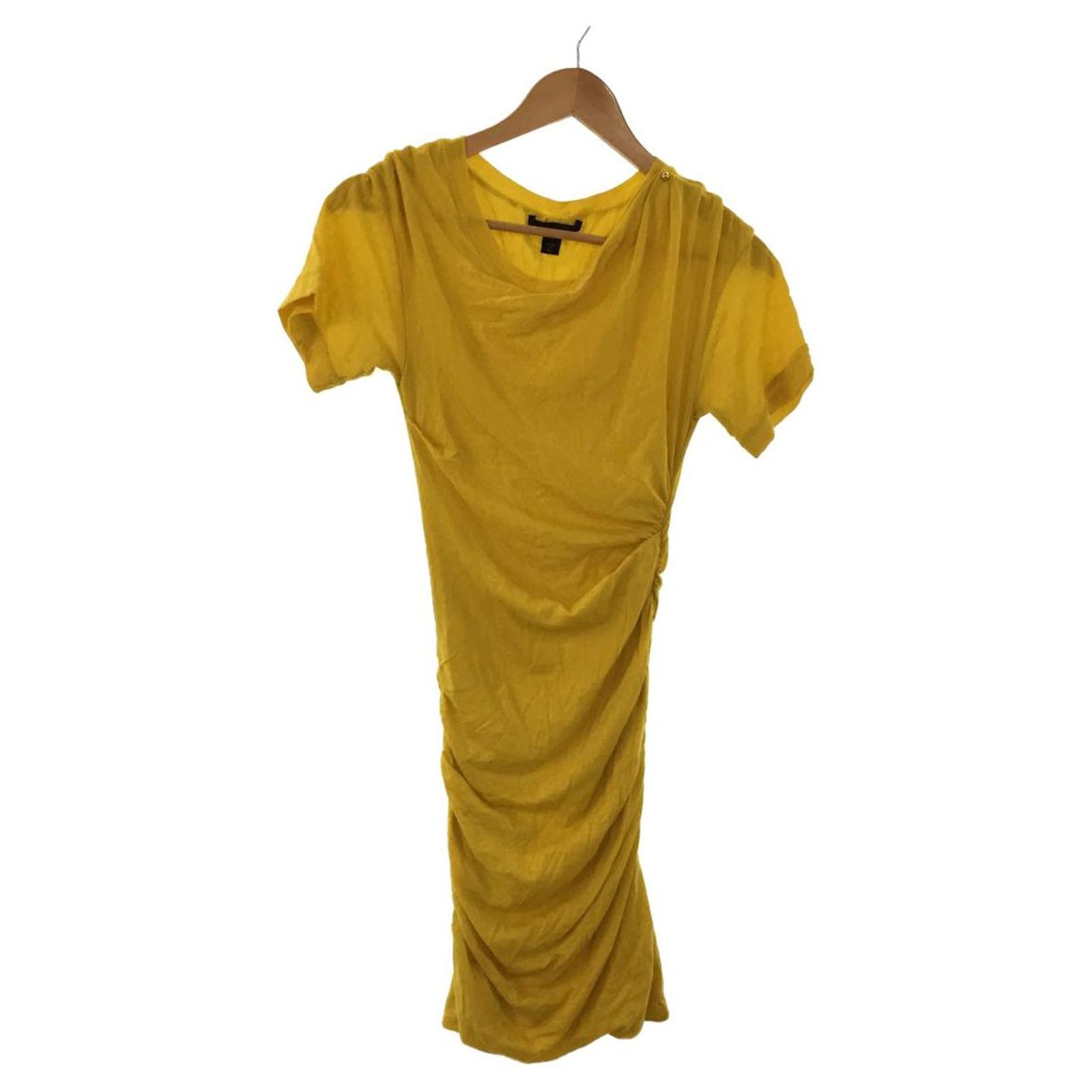 Robe Jennyfer Taille S 36 – Jaune à Motifs Fleurs – Sans Manches, Extensible – Neuf Sans étiquette