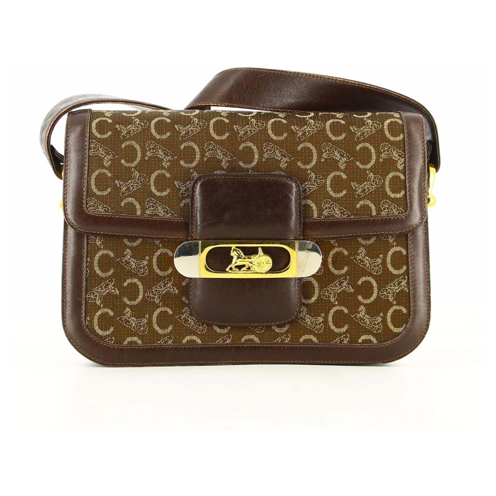 Céline Celine Paris monogram handbag Brown Leather ref.591583 - Joli Closet