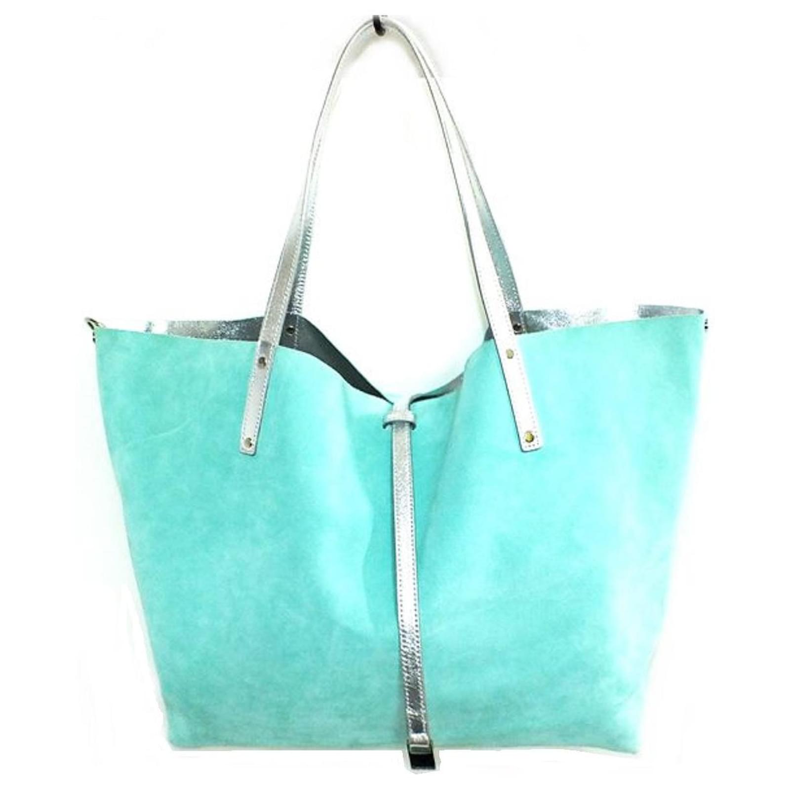 Tiffany & Co Reversible Suede & Metallic Leather Tote Bag