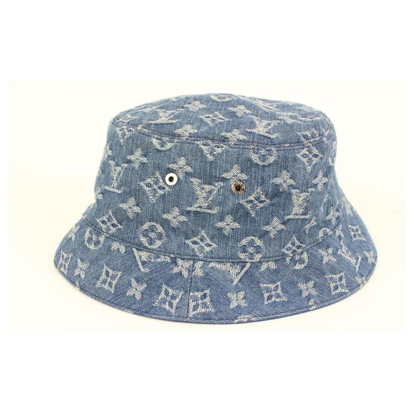 Lv Monogram Denim Bucket Hat