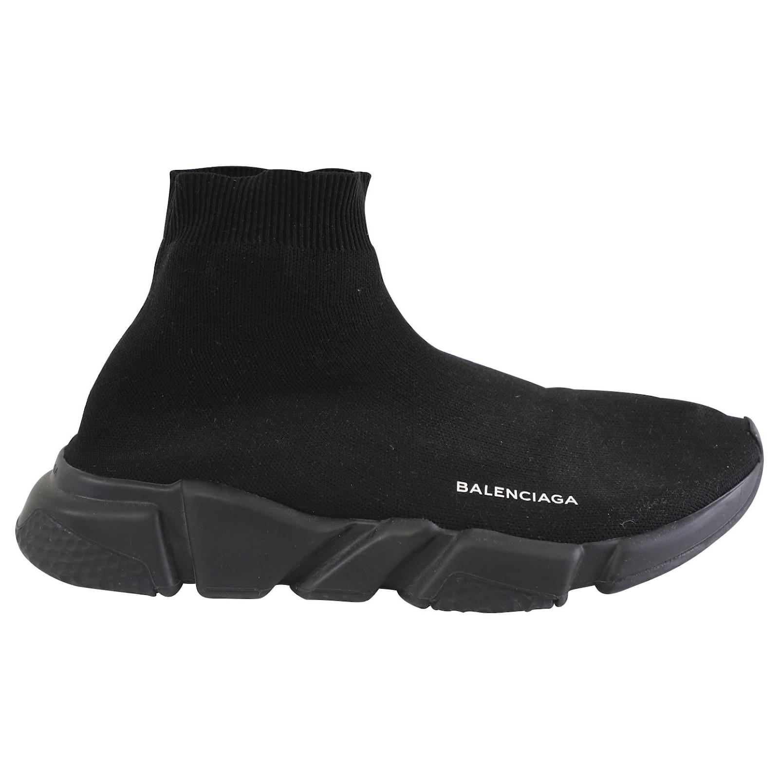 Balenciaga Speed Trainers High Top Sneakers in Black Viscose ref.592004 ...