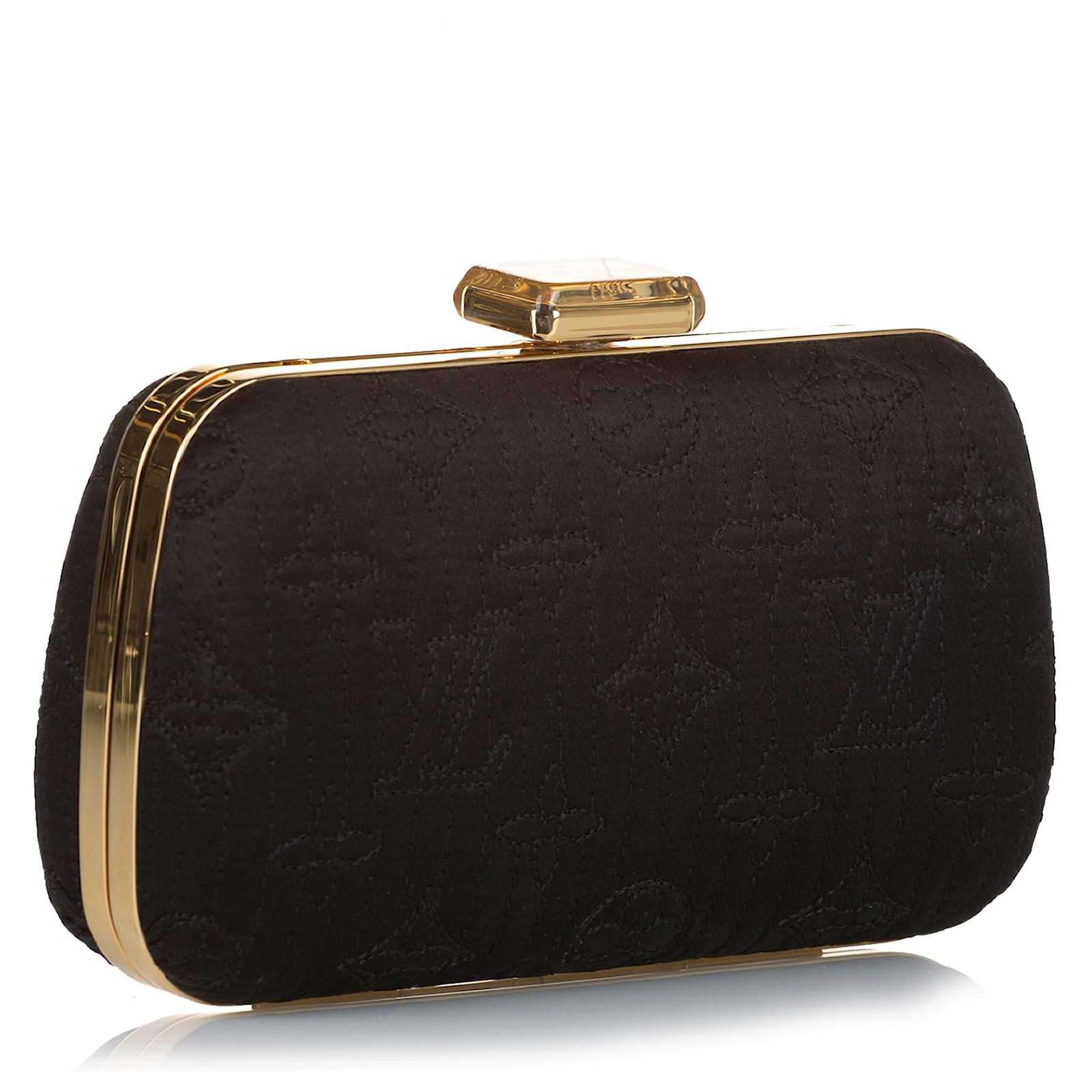 Louis Vuitton handbag clutch in grey monogram patent leather