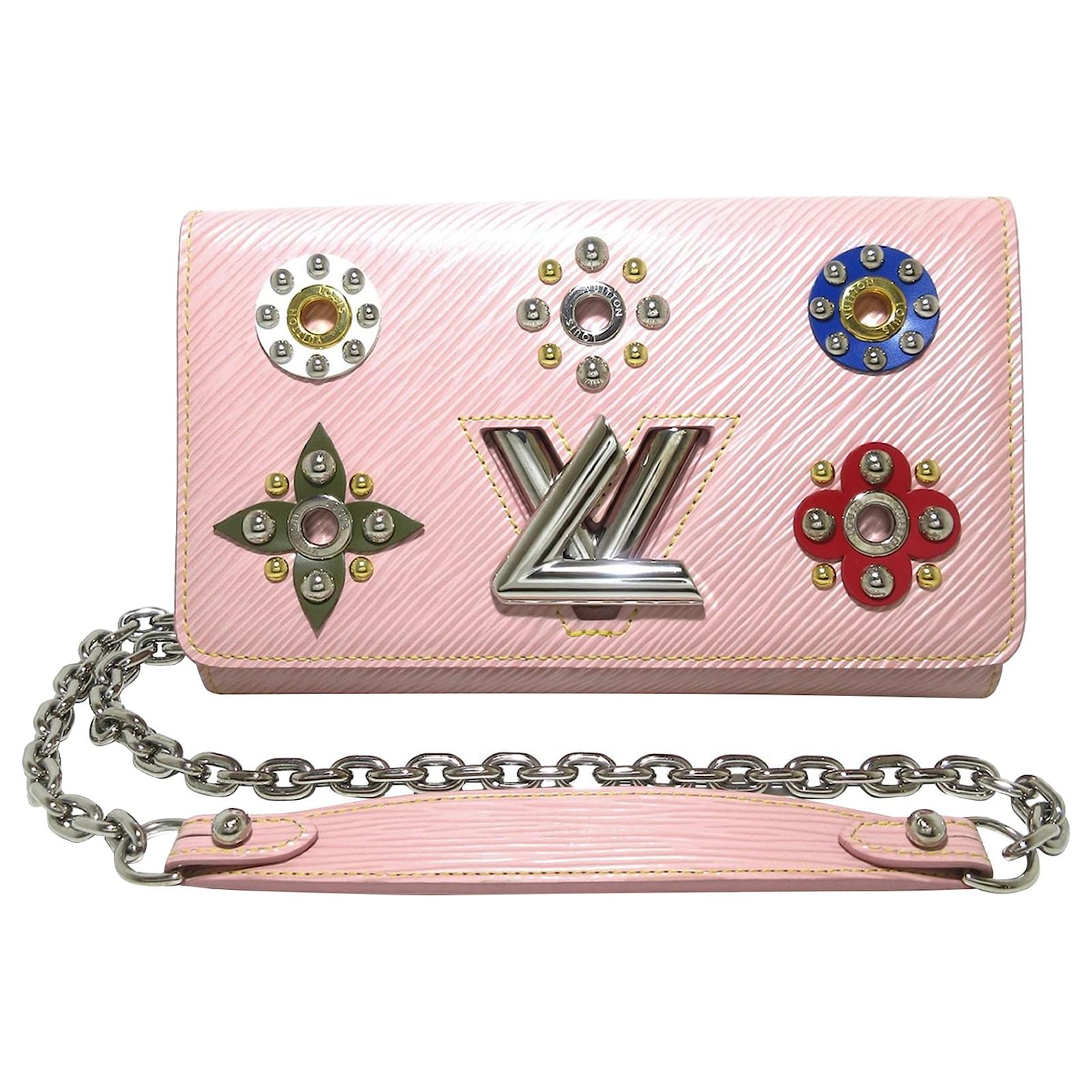 LOUIS VUITTON Epi Chain Flower Twist Shoulder Bag MM Pink | FASHIONPHILE