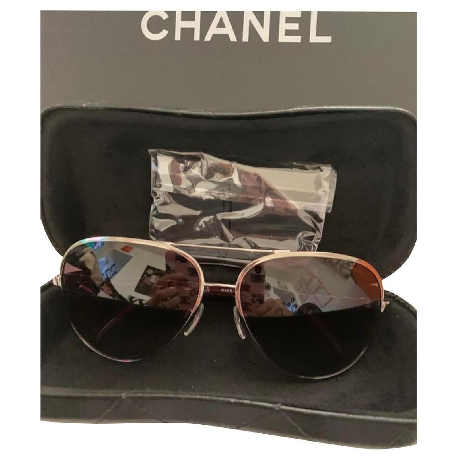 Cambon Chanel glasses Dark red Metal ref.592403 - Joli Closet