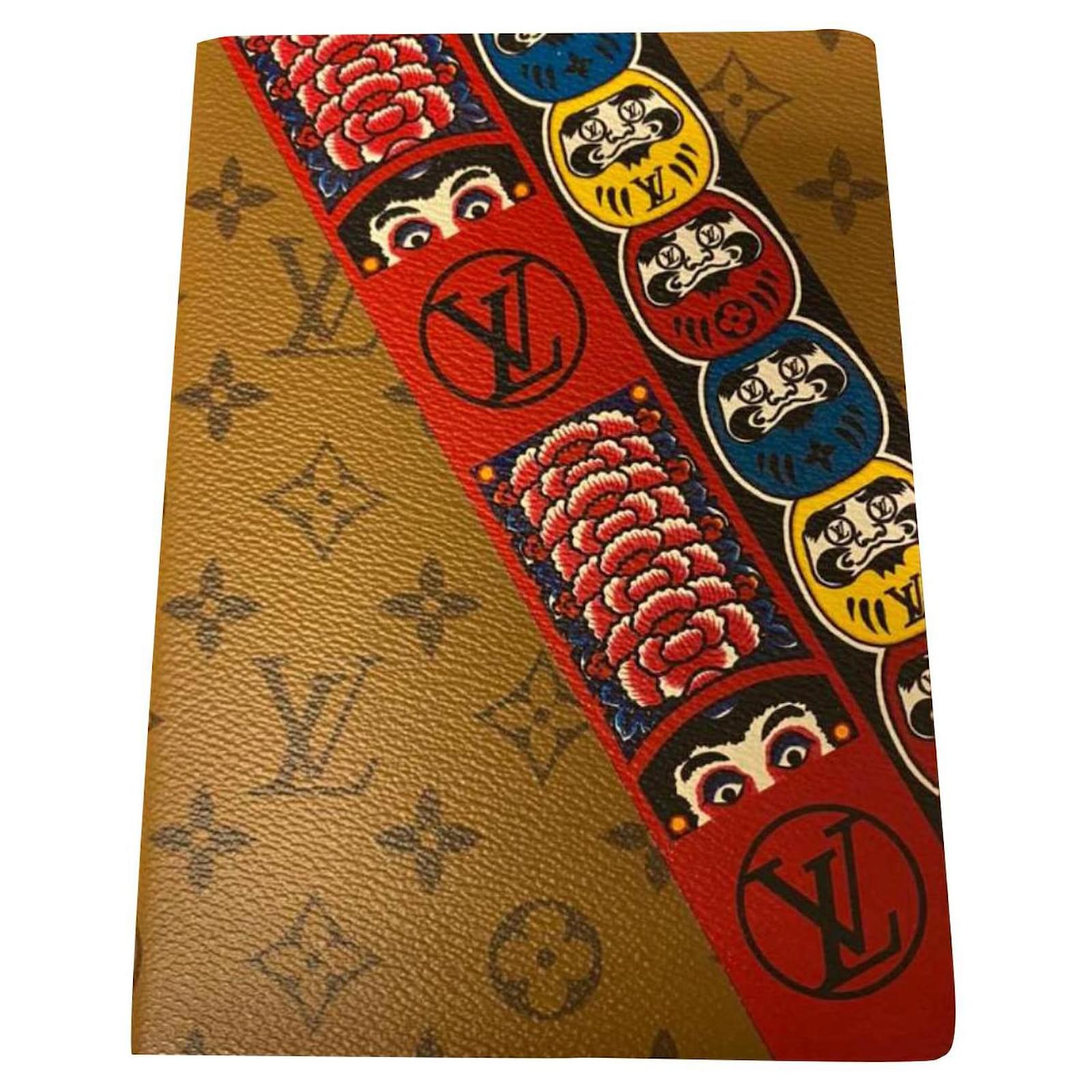 Louis Vuitton Brand New Reverse Clemence Kabuki Stickers Brown Black White  Red Beige Cloth ref.592409 - Joli Closet