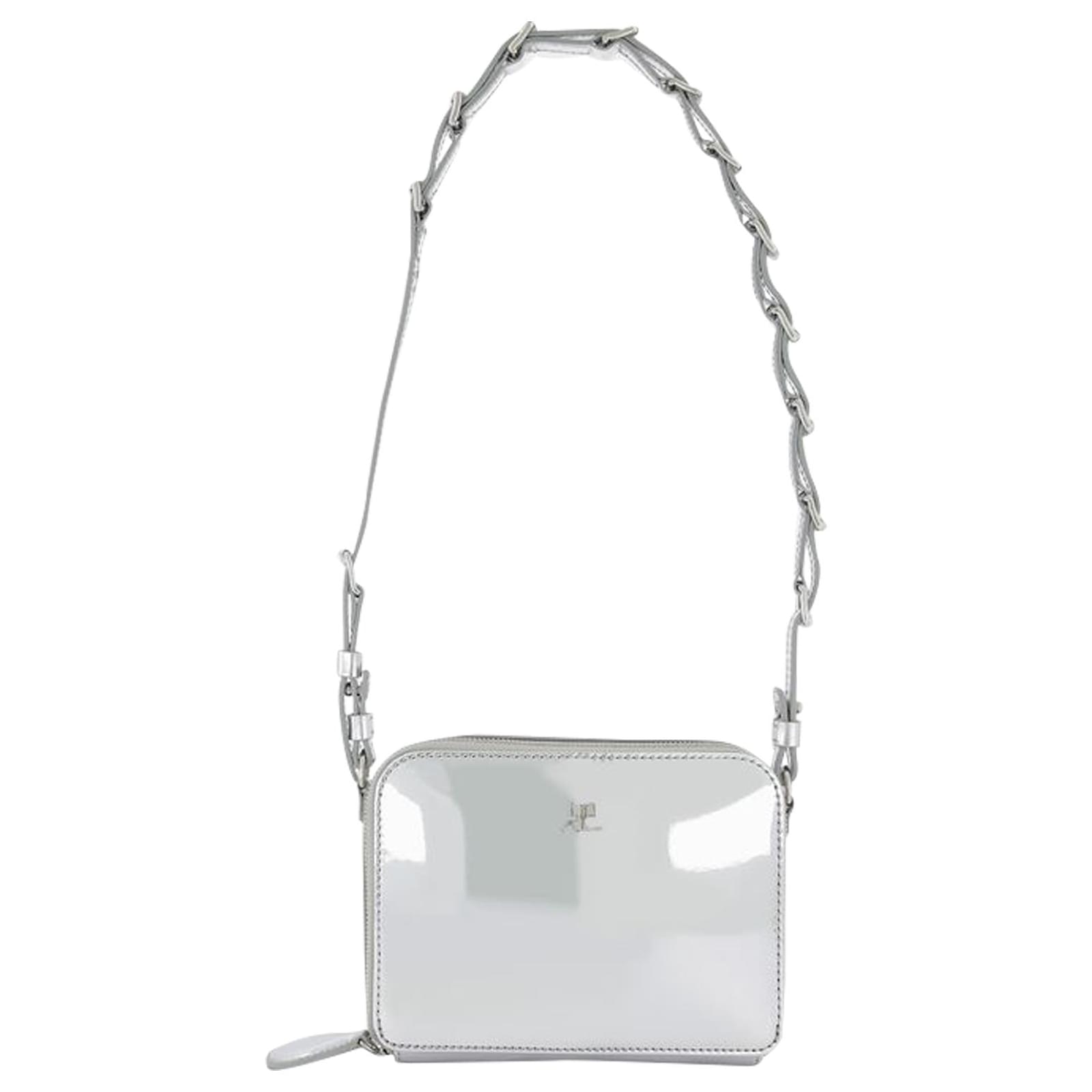 Off white silver mirror on sale bag