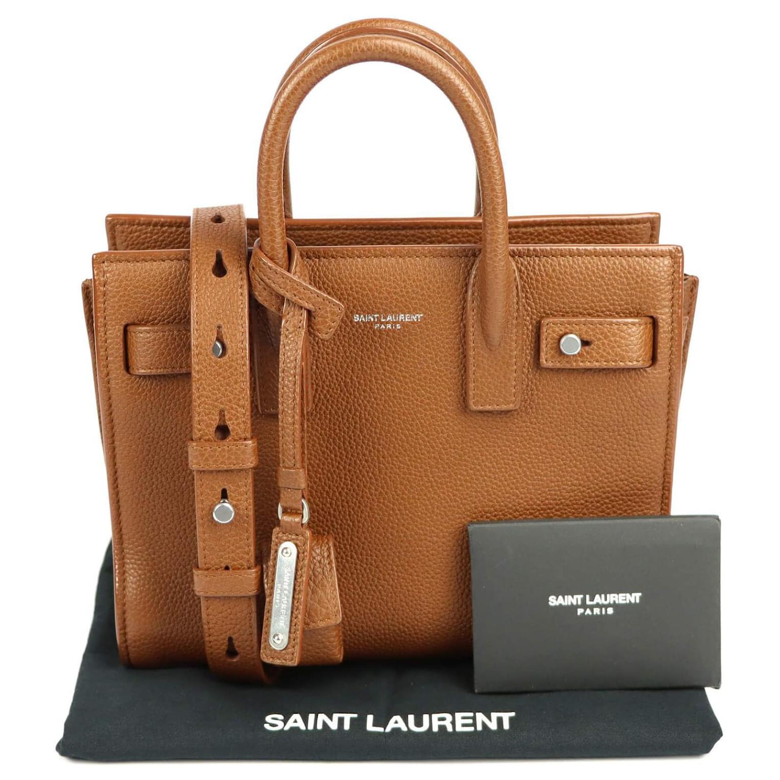 Saint Laurent Sac de Jour Nano YSL Shiny Leather Satchel Bag