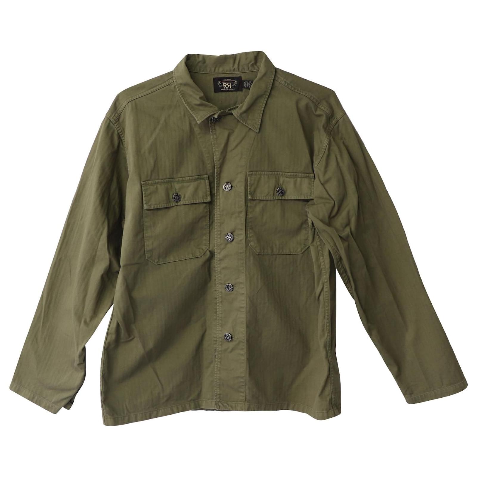 Ralph Lauren Rrl Curtis Herringbone Twill Military Shirt Jacket In