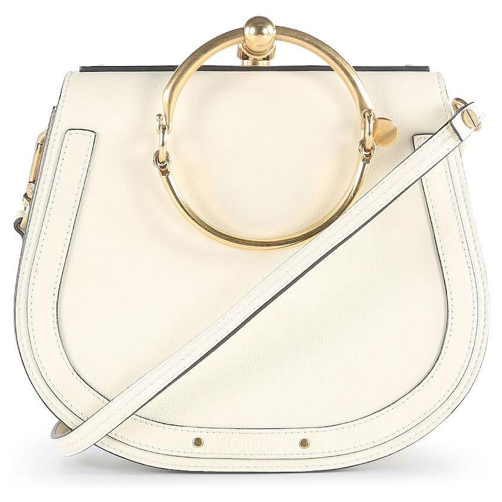 Chloé Chloe Cream Leather Small Nile Bracelet Bag White ref.592904 - Joli  Closet