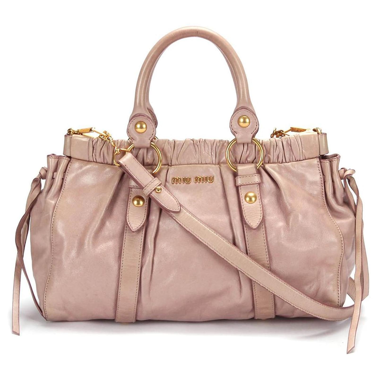 Miu Leather Handle Bag