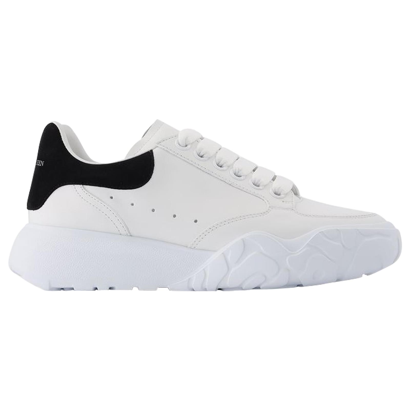 Alexander Mcqueen New Court Sneakers in Black and White Leather ...