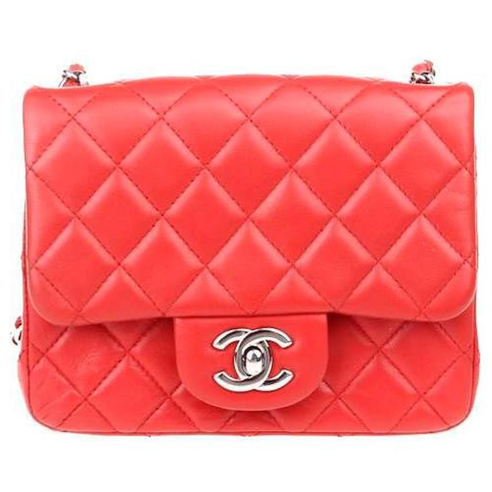 Chanel Quilted Leather Classic Mini Flap Bag Orange Lambskin ref.593666 -  Joli Closet
