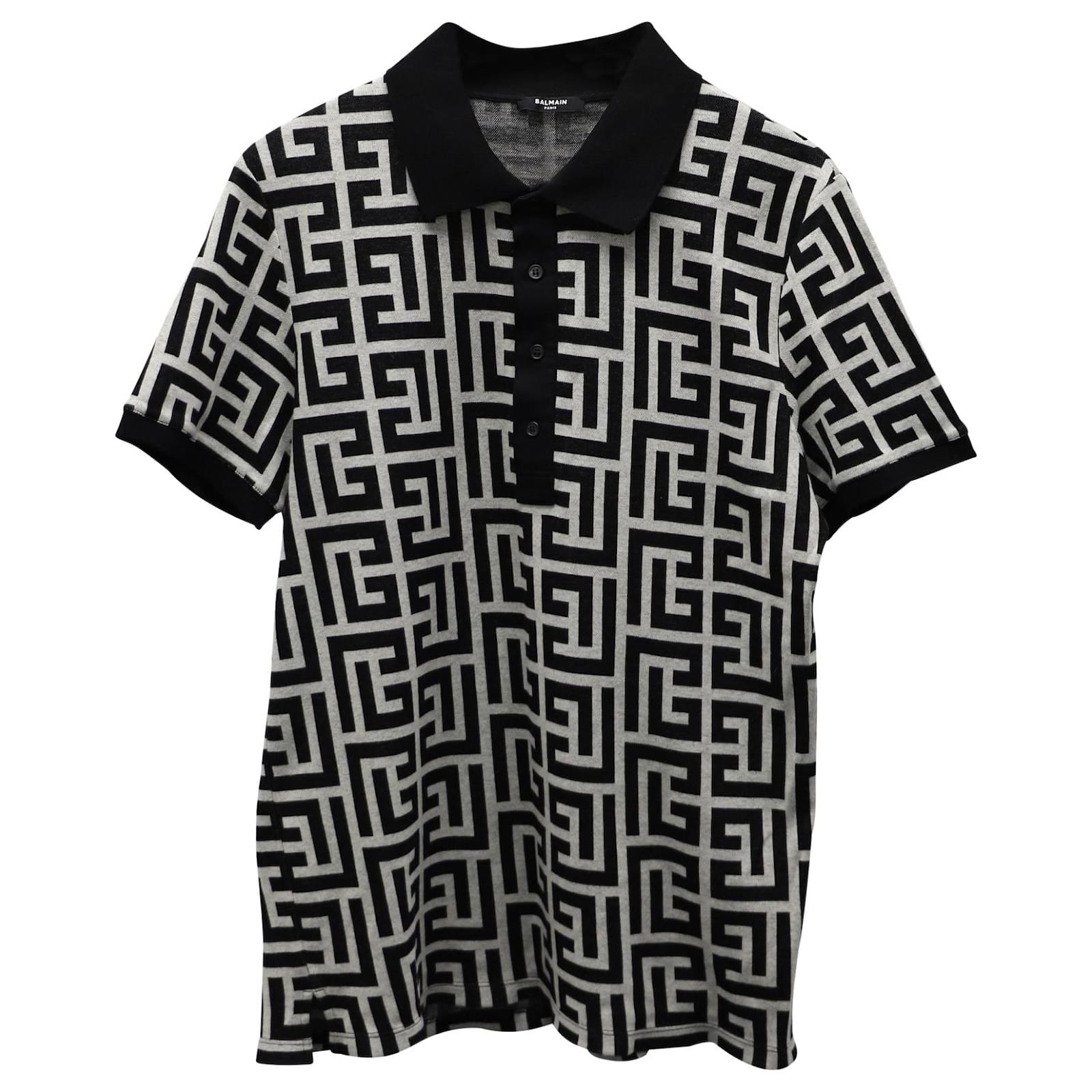 Balmain Monogram-Jacquard Cotton Shirt