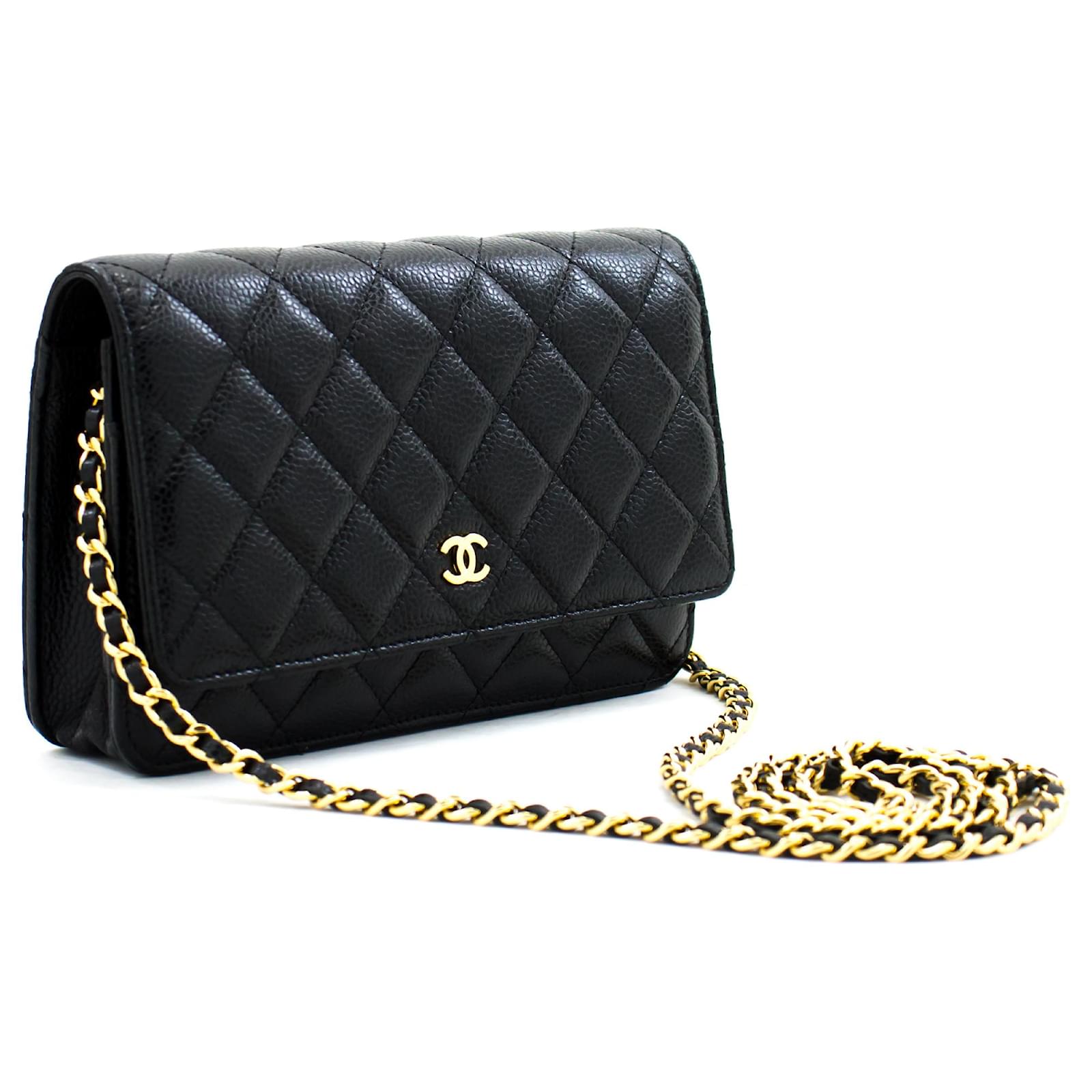 Chanel 2019 Wallet On Chain Grained calf leather Black WOC Bag Caviar  ref.593893 - Joli Closet