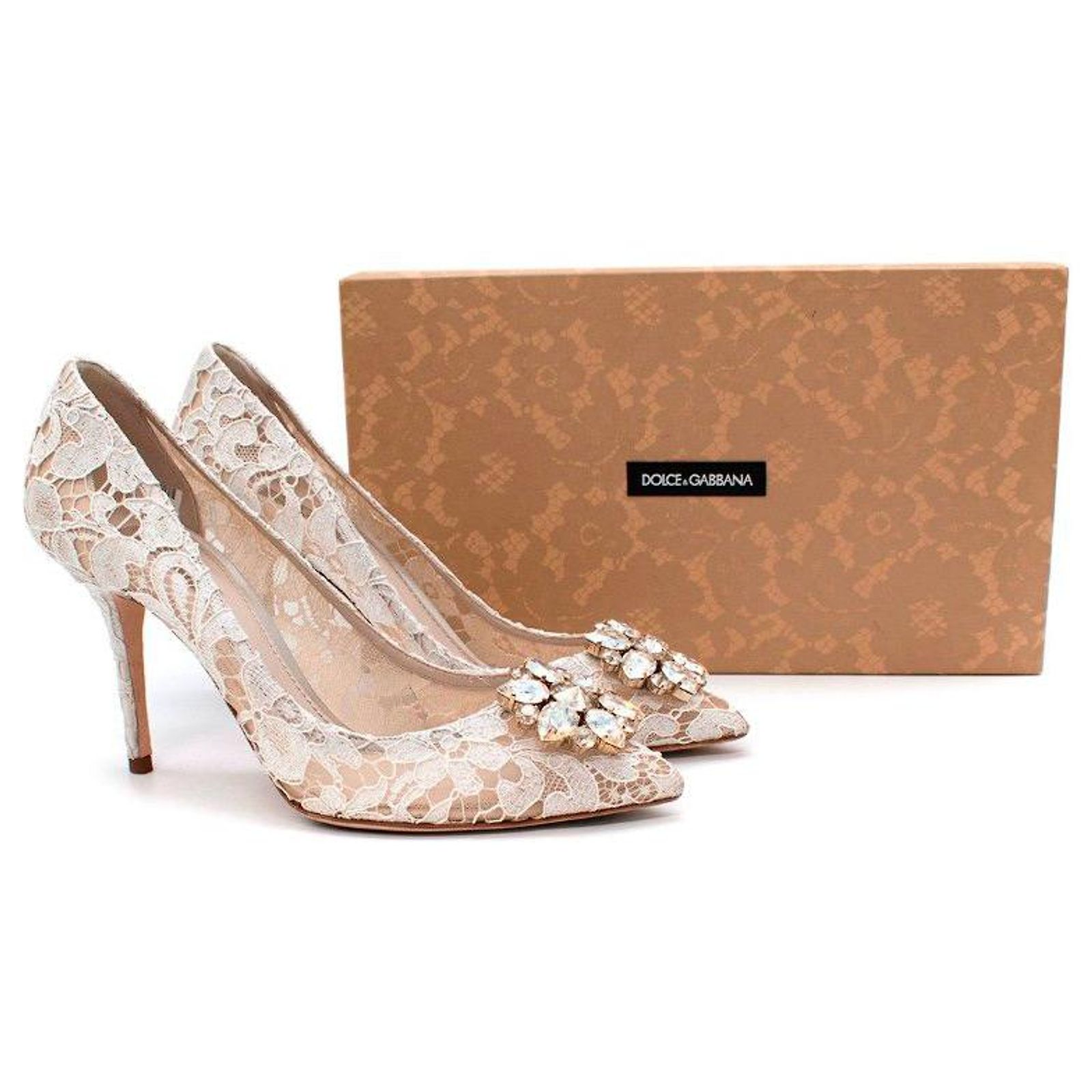 Escarpins DOLCE & GABBANA Talons Aiguilles Rouge Et Blanc - Taille 37.5 - Cuir - Occasion