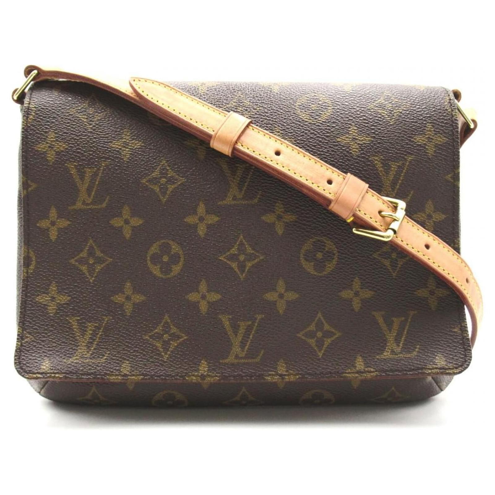 Louis Vuitton Monogram Musette Tango Short Strap Brown Leather Cloth  ref.89200 - Joli Closet
