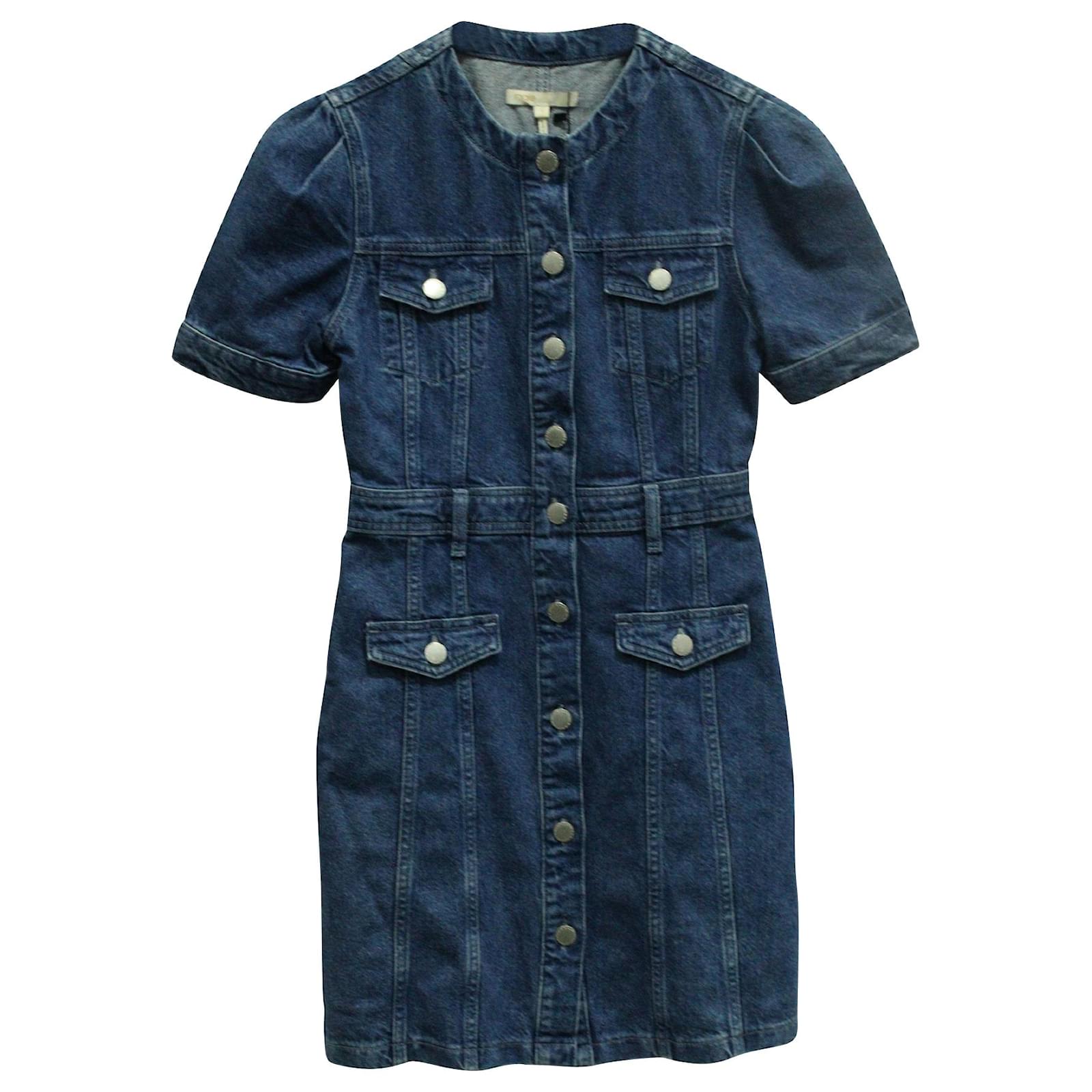 Mini dress Maje Blue size 2 0-5 in Denim - Jeans - 38234598