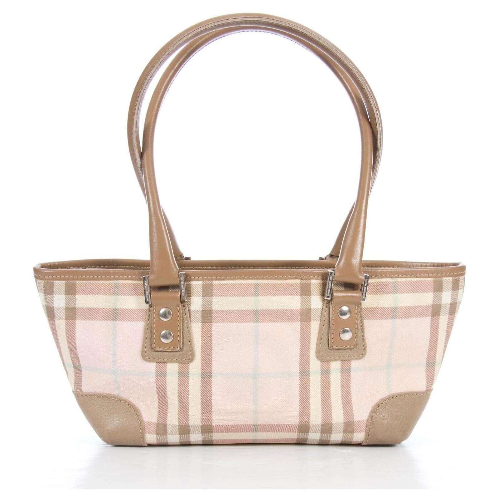 Burberry Speedy check canvas & leather satchel handbag shoulder bag extra  strap Beige ref.513005 - Joli Closet