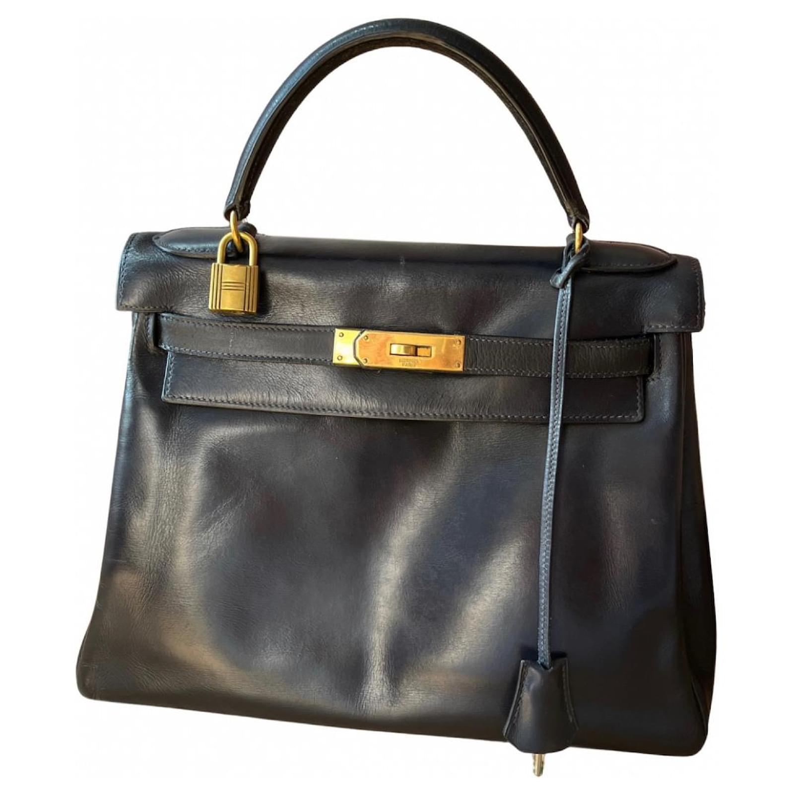 Hermes Kelly Midnight Blue / Navy Leather 28 - Gold Hardware Kelly