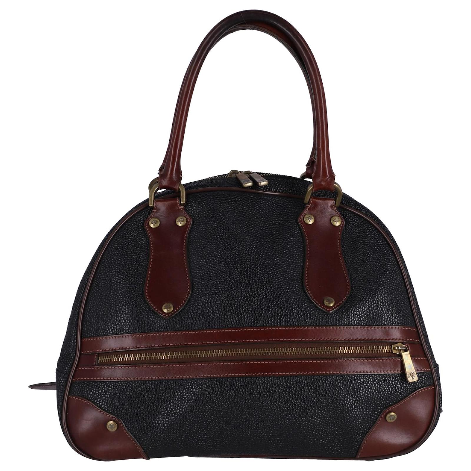 Mulberry Vintage Scotchgrain Leather Zip Weekend Bag