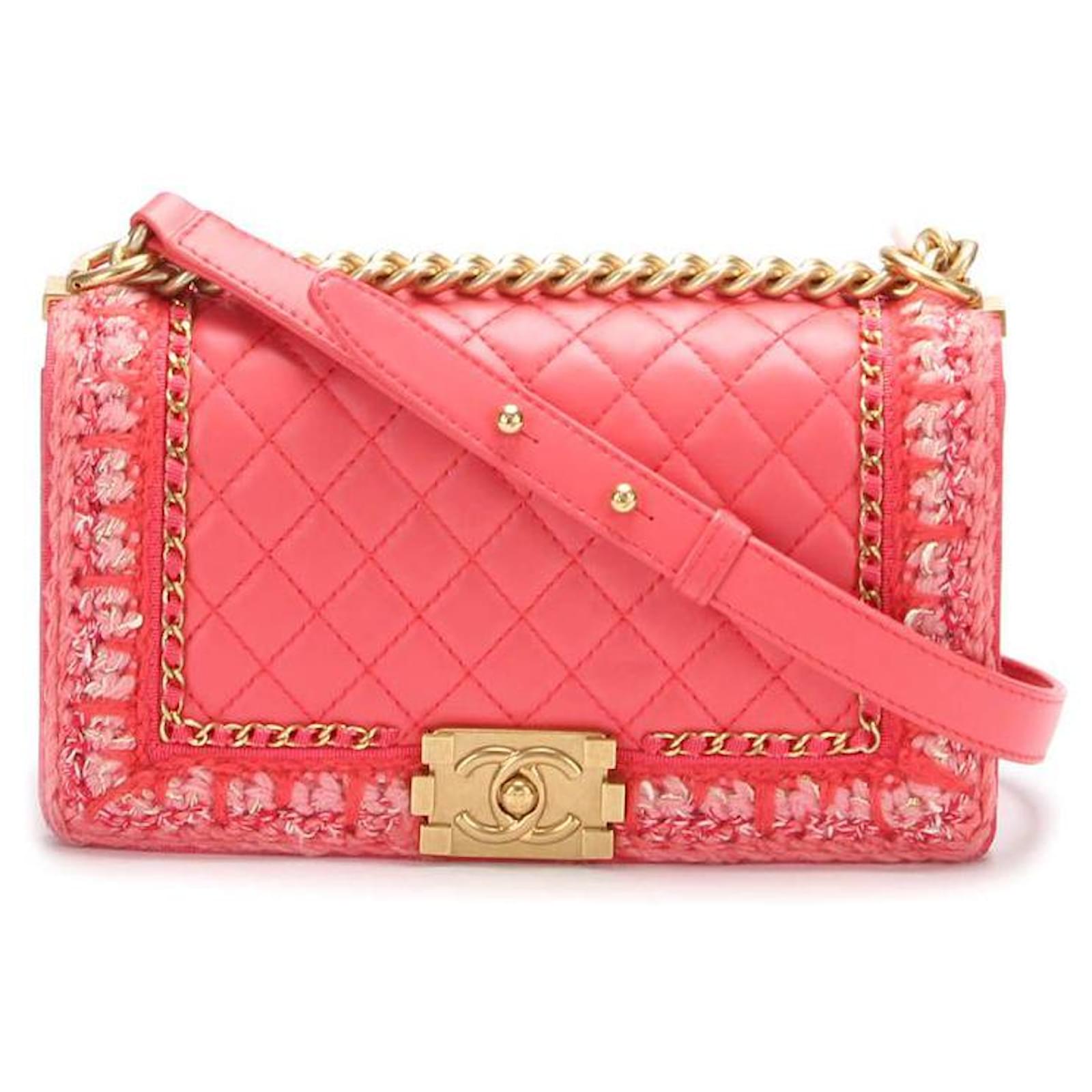 Chanel Le Boy Braided Jacket Bag Pink Lambskin ref.595389 - Joli Closet
