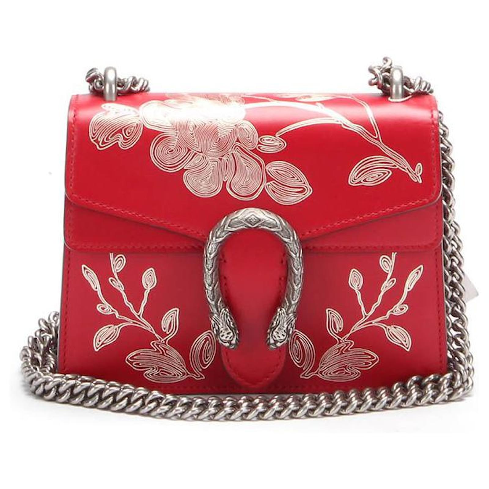 Gucci Red Leather Chinese New Year Mini Dionysus Shoulder Bag