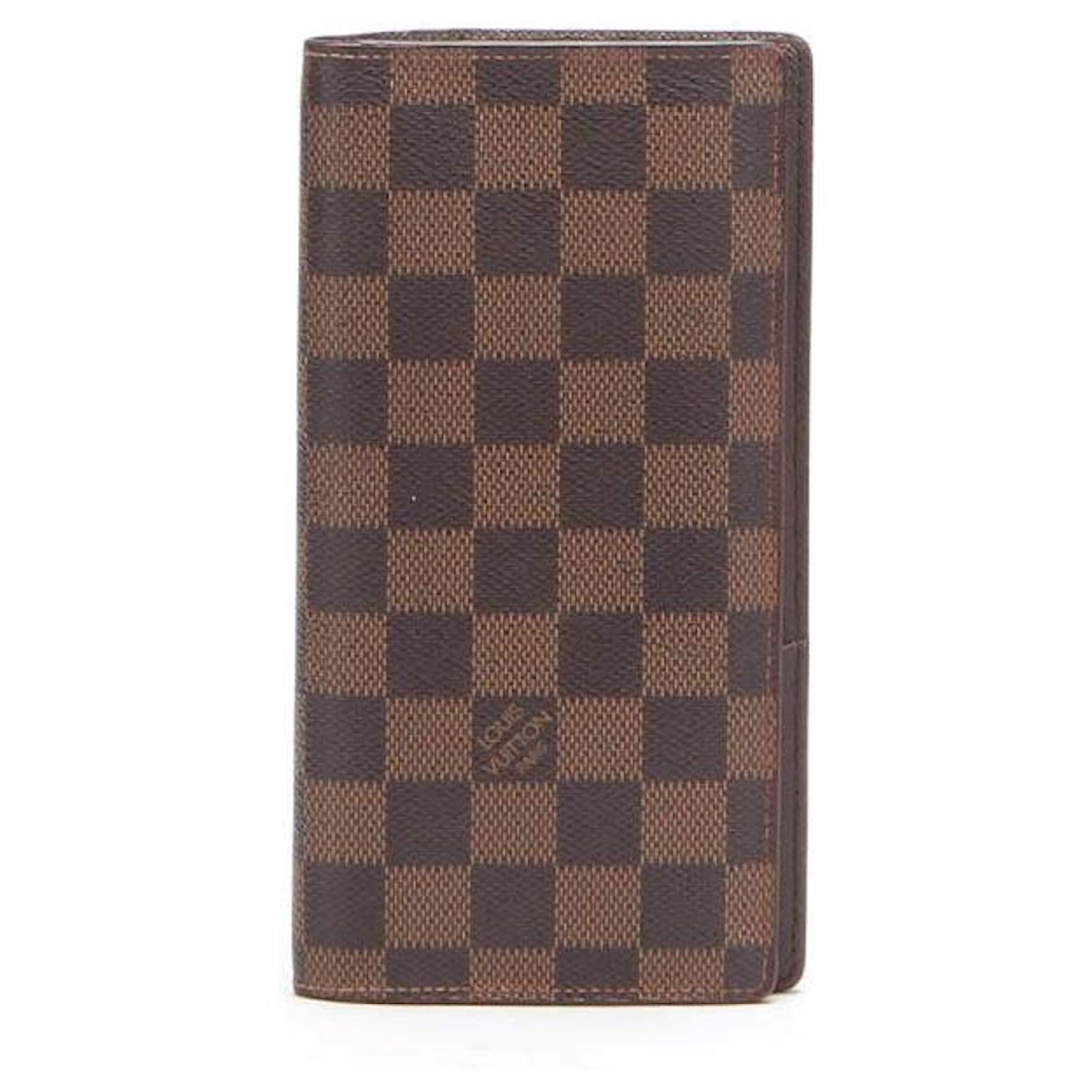 Louis Vuitton Damier Ebene Brazza Wallet Brown Cloth ref.595466