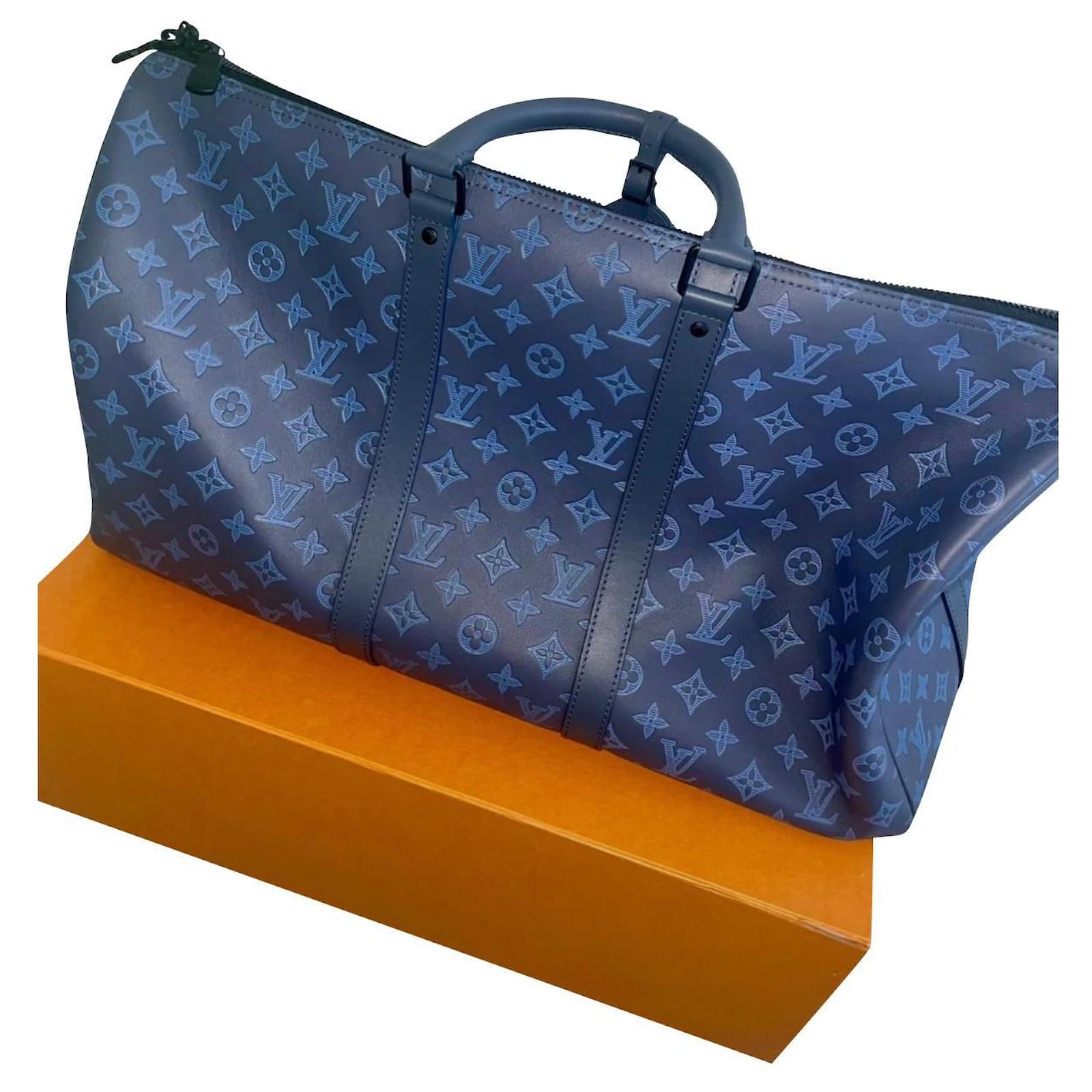 Louis Vuitton Keepall 50 neuf Blue Leather ref.595496 - Joli Closet