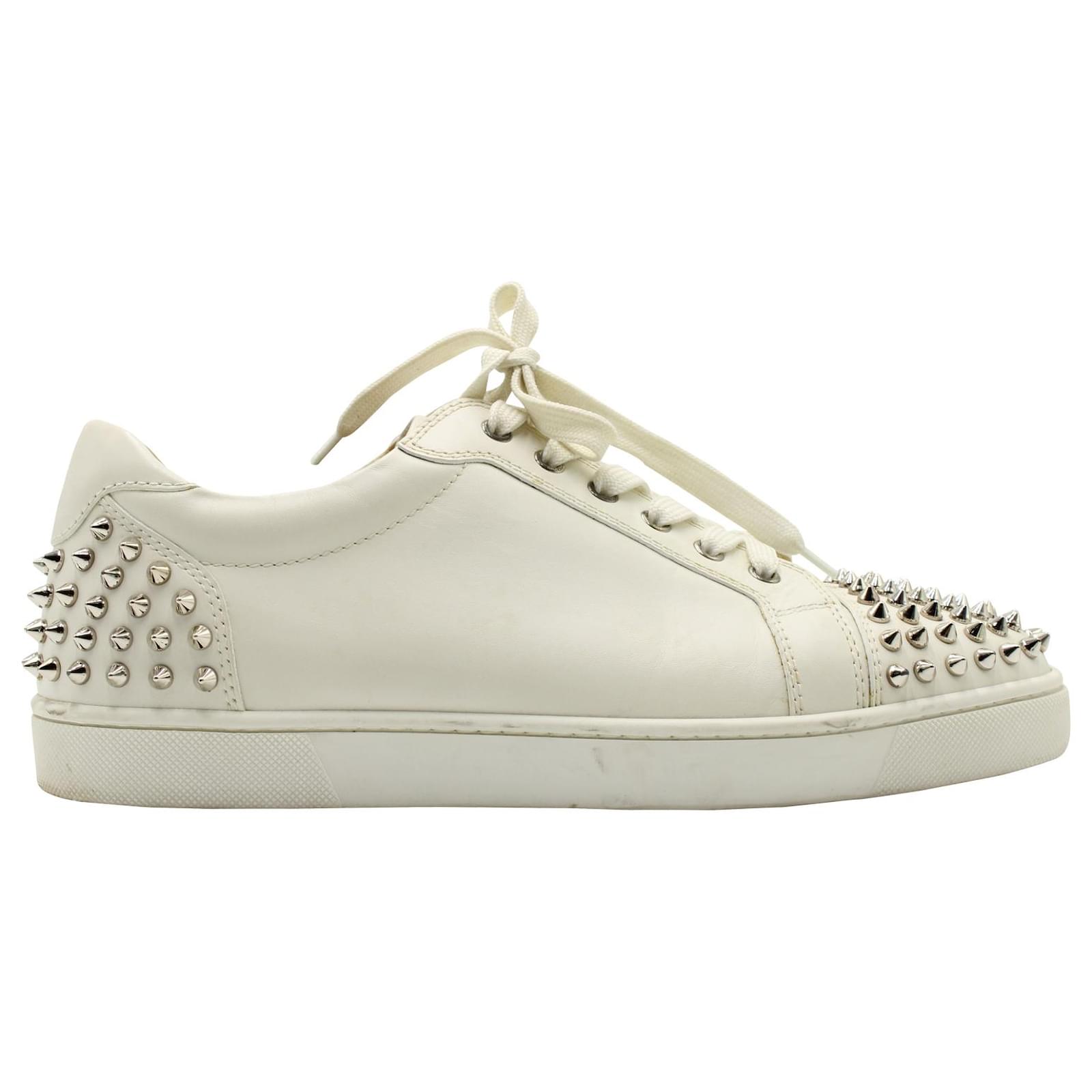 Christian Louboutin Viera 2 Studded Spike Sneakers in White