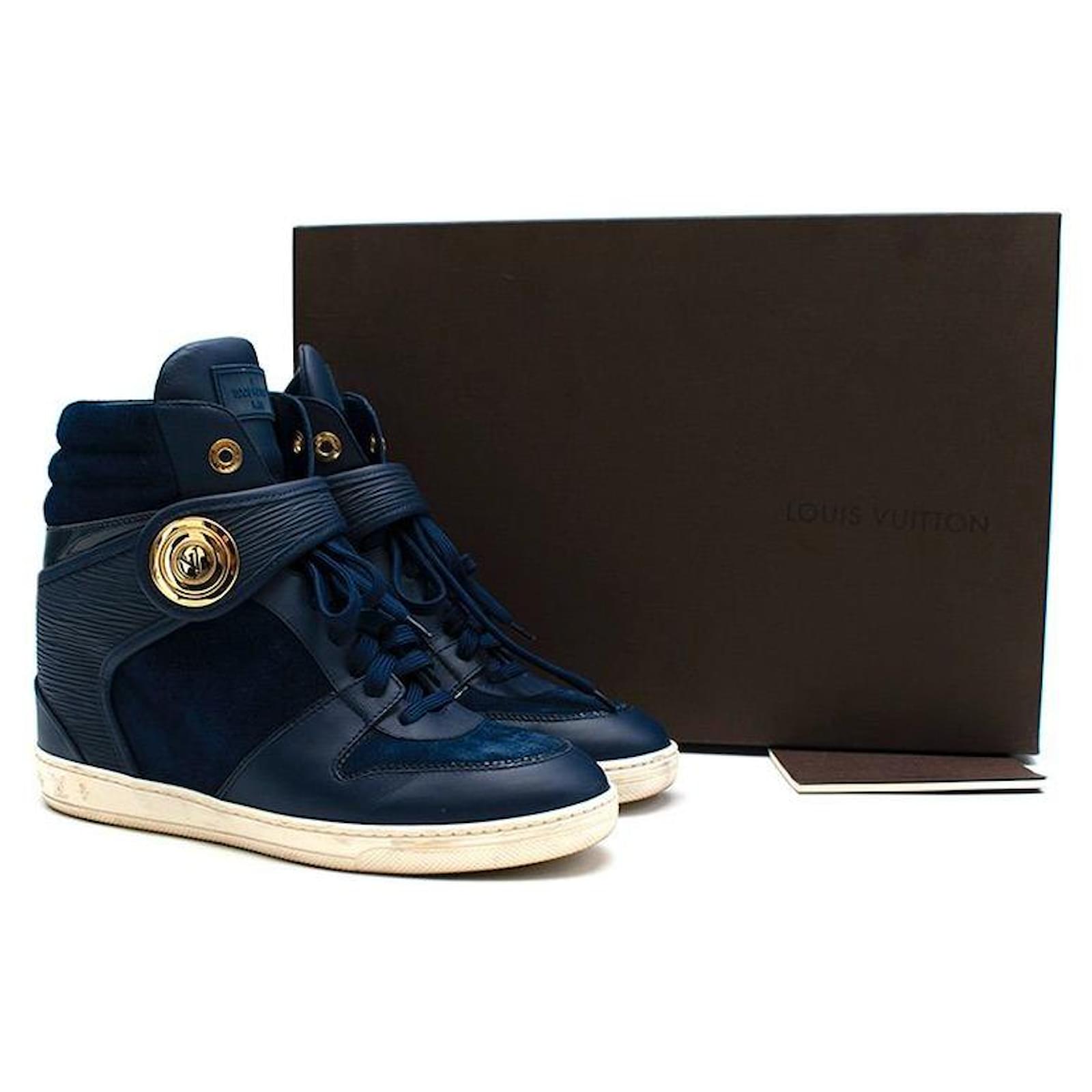 Louis Vuitton Blue Suede & Epi Leather High Tops ref.595569 - Joli Closet