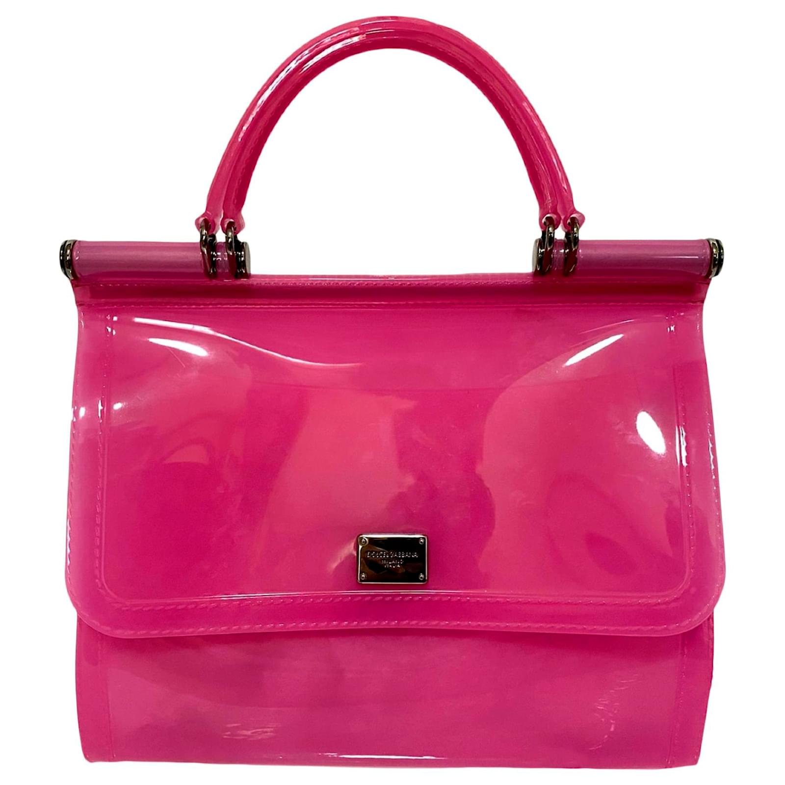 Dolce & Gabbana Sicily Patent Leather Shoulder Bag - Pink