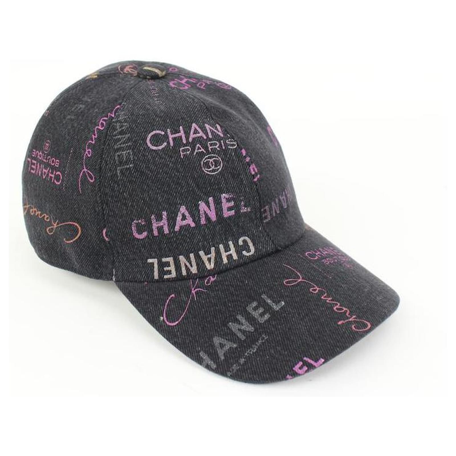 Chanel 22P Black Denim x Pink CC Logo All Over Baseball Cap ref.596129 -  Joli Closet