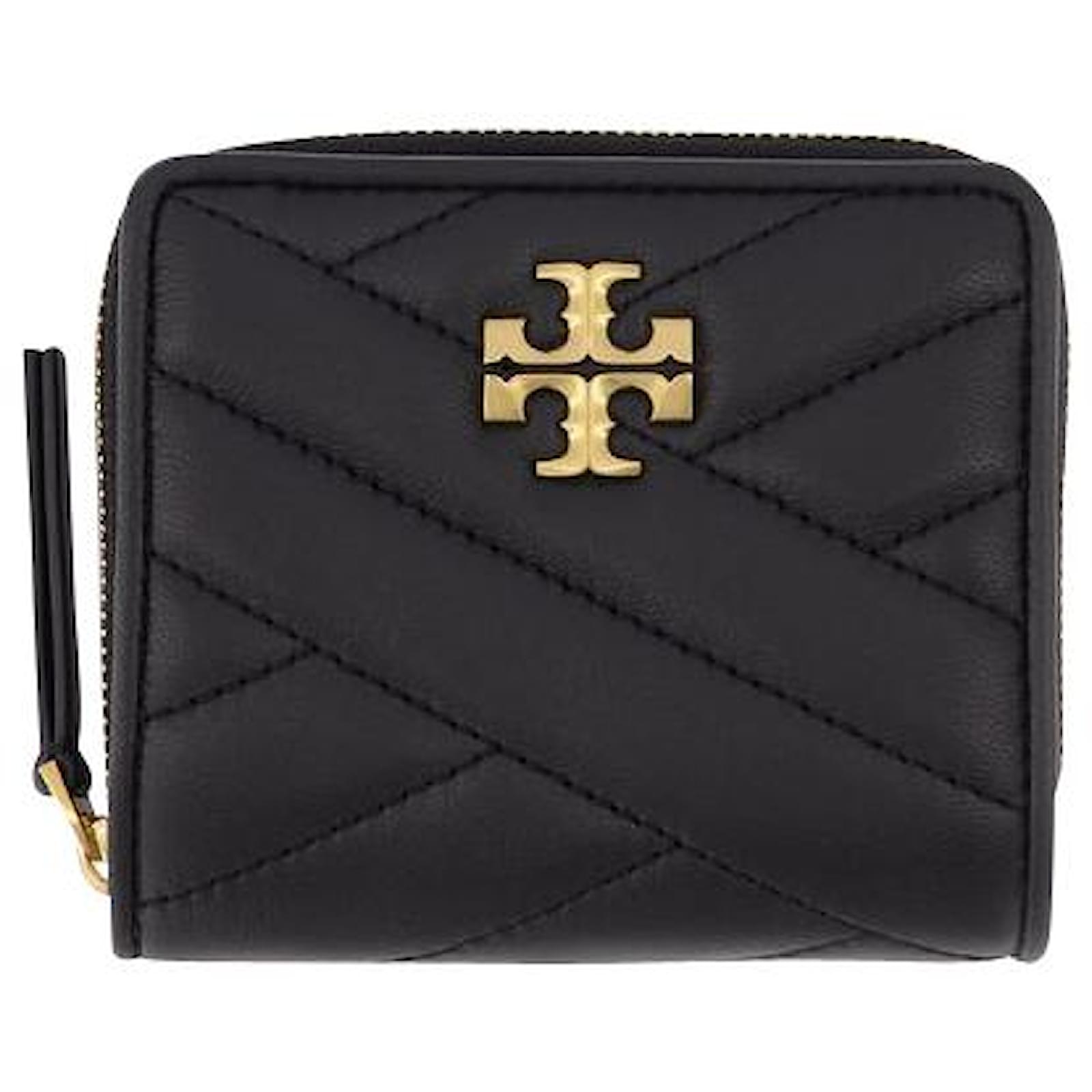 Tory Burch Kira Chevron Leather Card Case Black