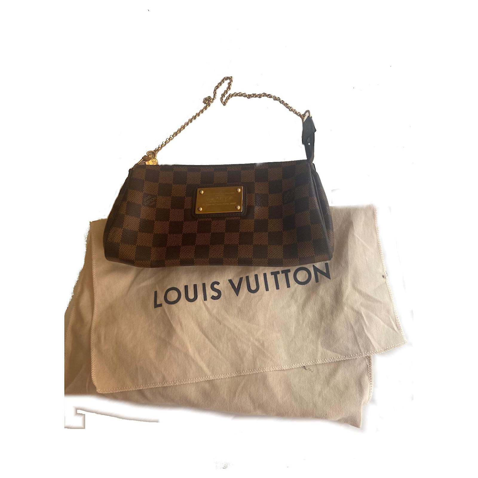 LOUIS VUITTON LOUIS VUITTON Eva Clutch Shoulder Bag N55214 Damier Azur  Canvas White Used Women N55214