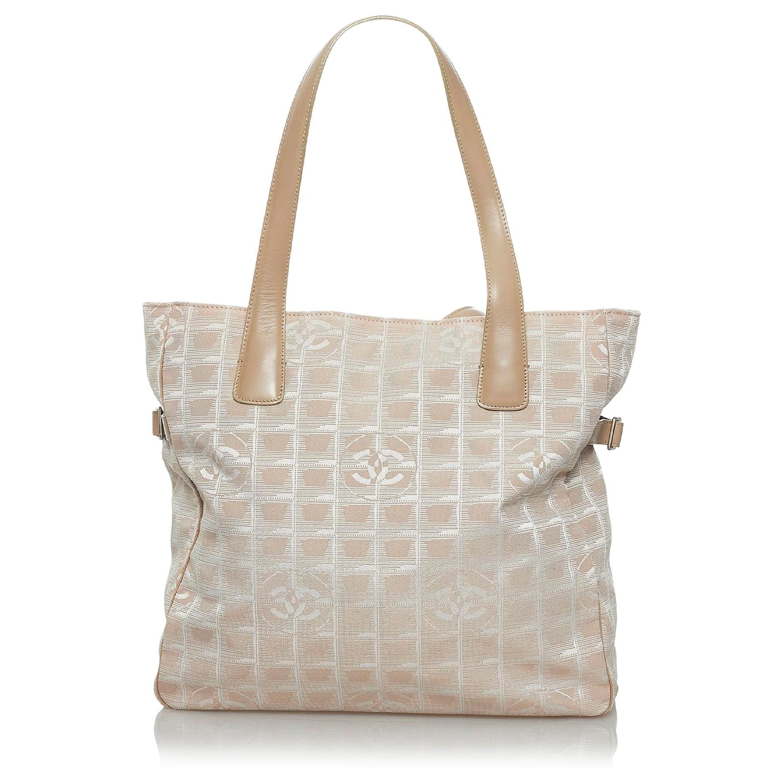 Chanel Brown New Travel Line Nylon Tote Bag Beige Leather Pony-style  calfskin Cloth ref.597378 - Joli Closet
