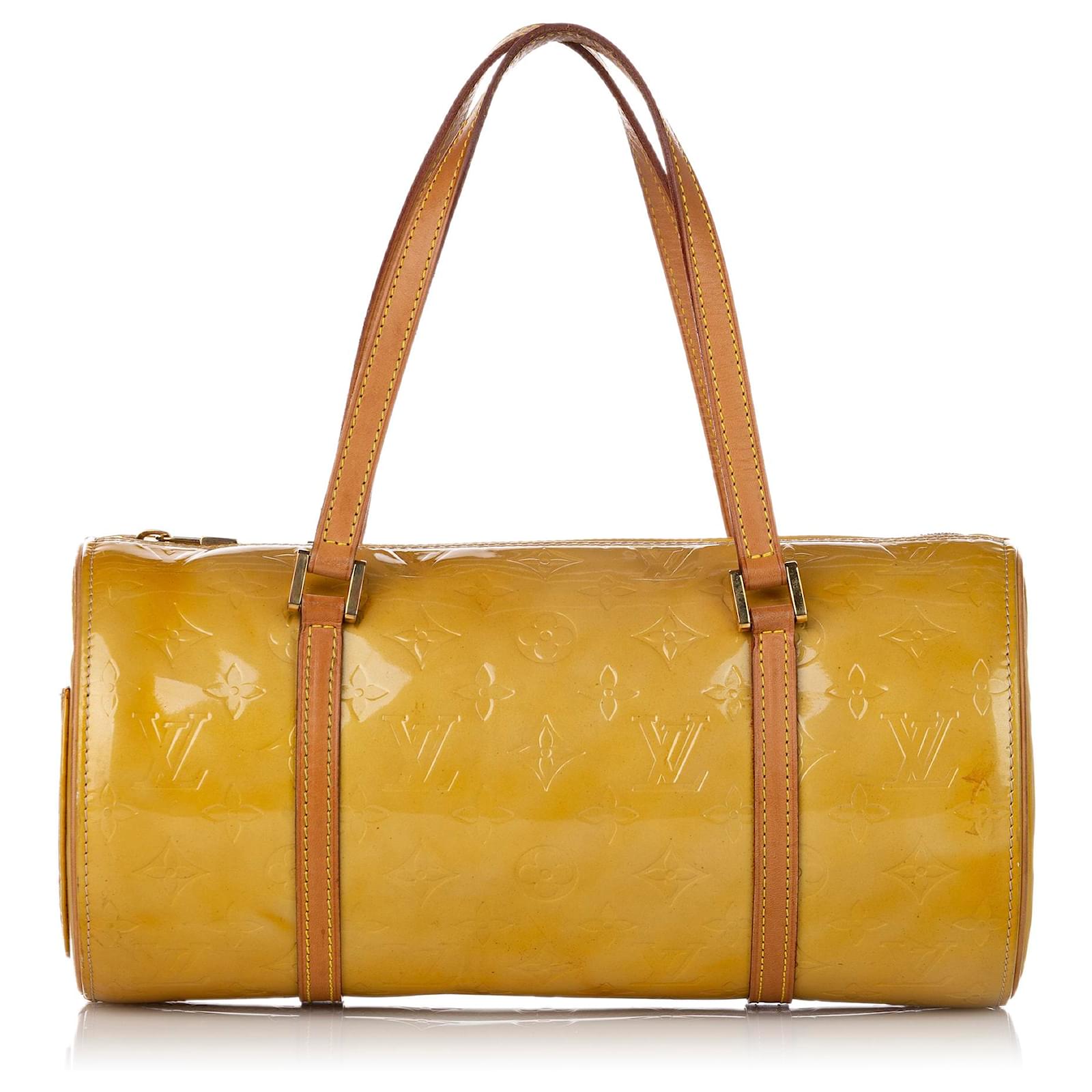 Louis Vuitton Yellow Vernis Bedford Brown Light brown Leather
