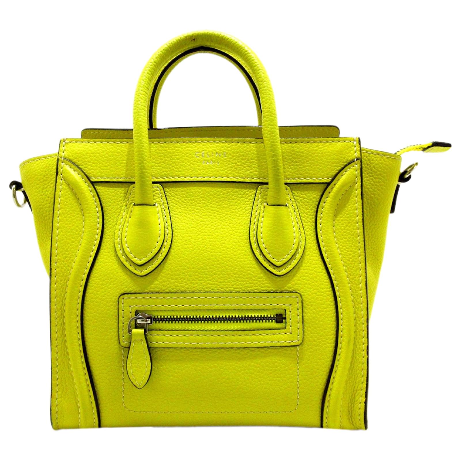 Céline Celine Yellow Nano Luggage Tote Leather Satchel Ponystyle
