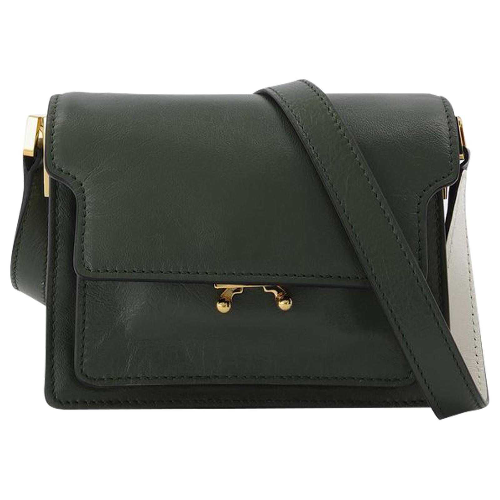 Marni Trunk Soft Mini Bag in Khaki Leather Green ref.597534 - Joli