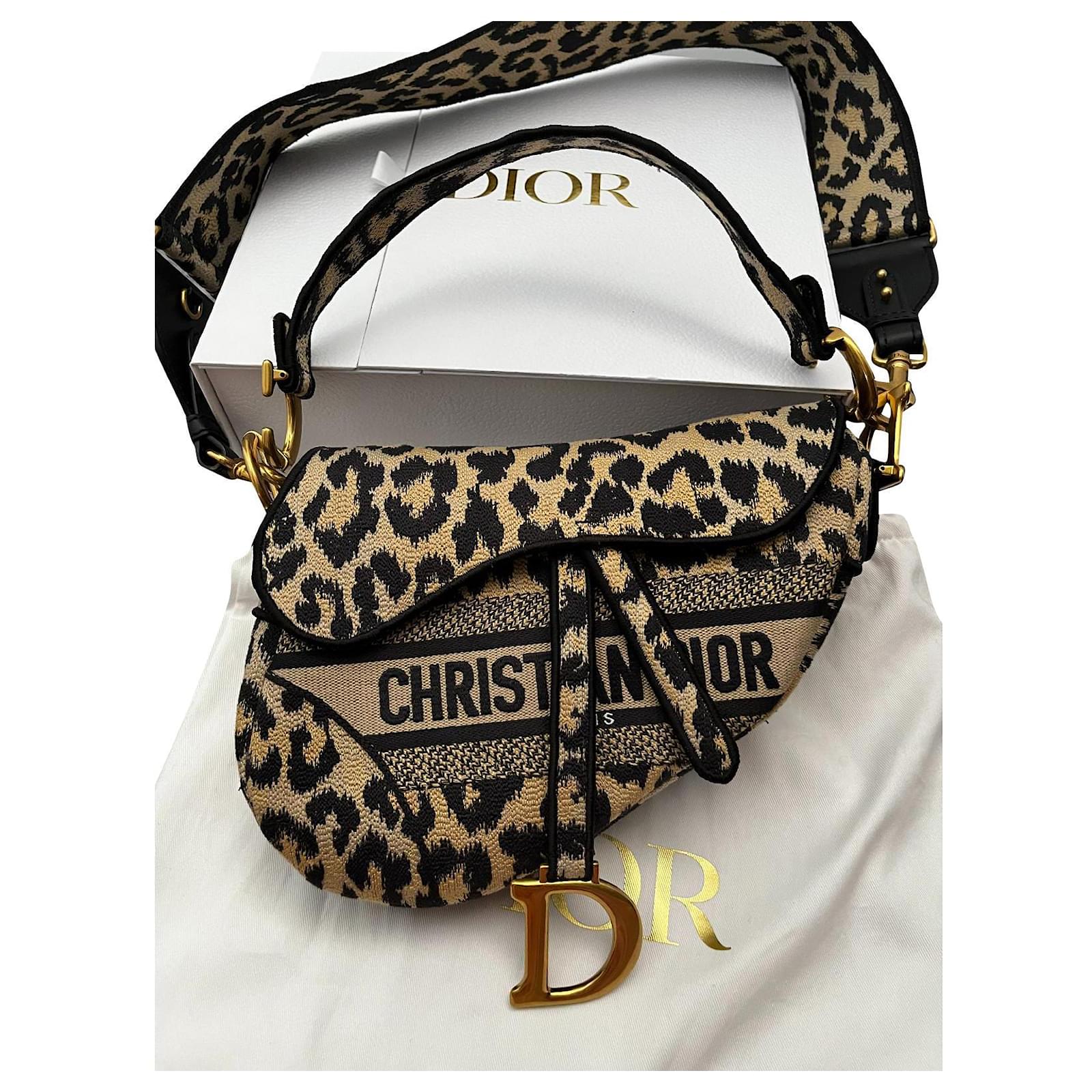 Dior saddle hot sale bag leopard